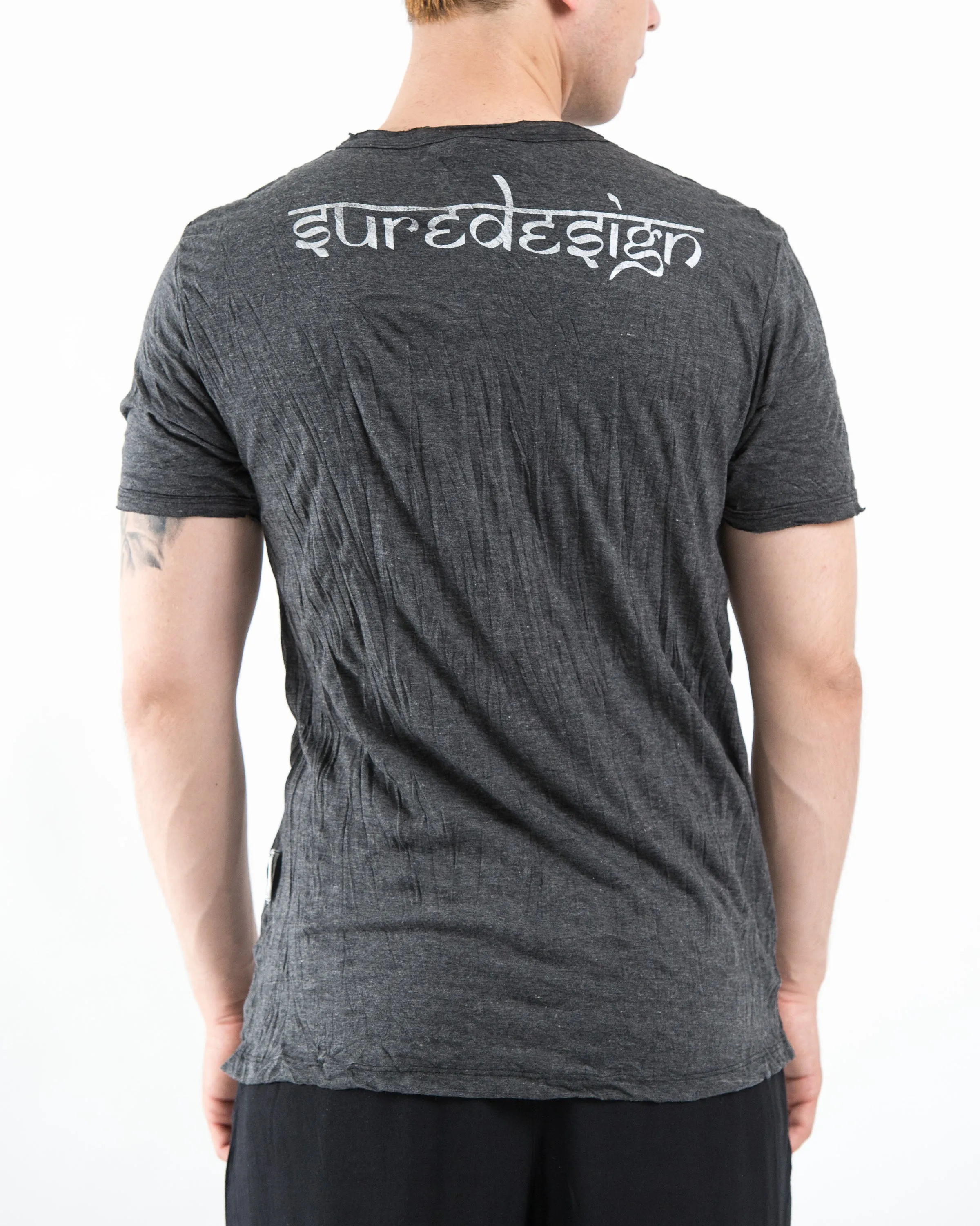 Mens Infinitee Yoga Stamp  T-Shirt in Silver on Black