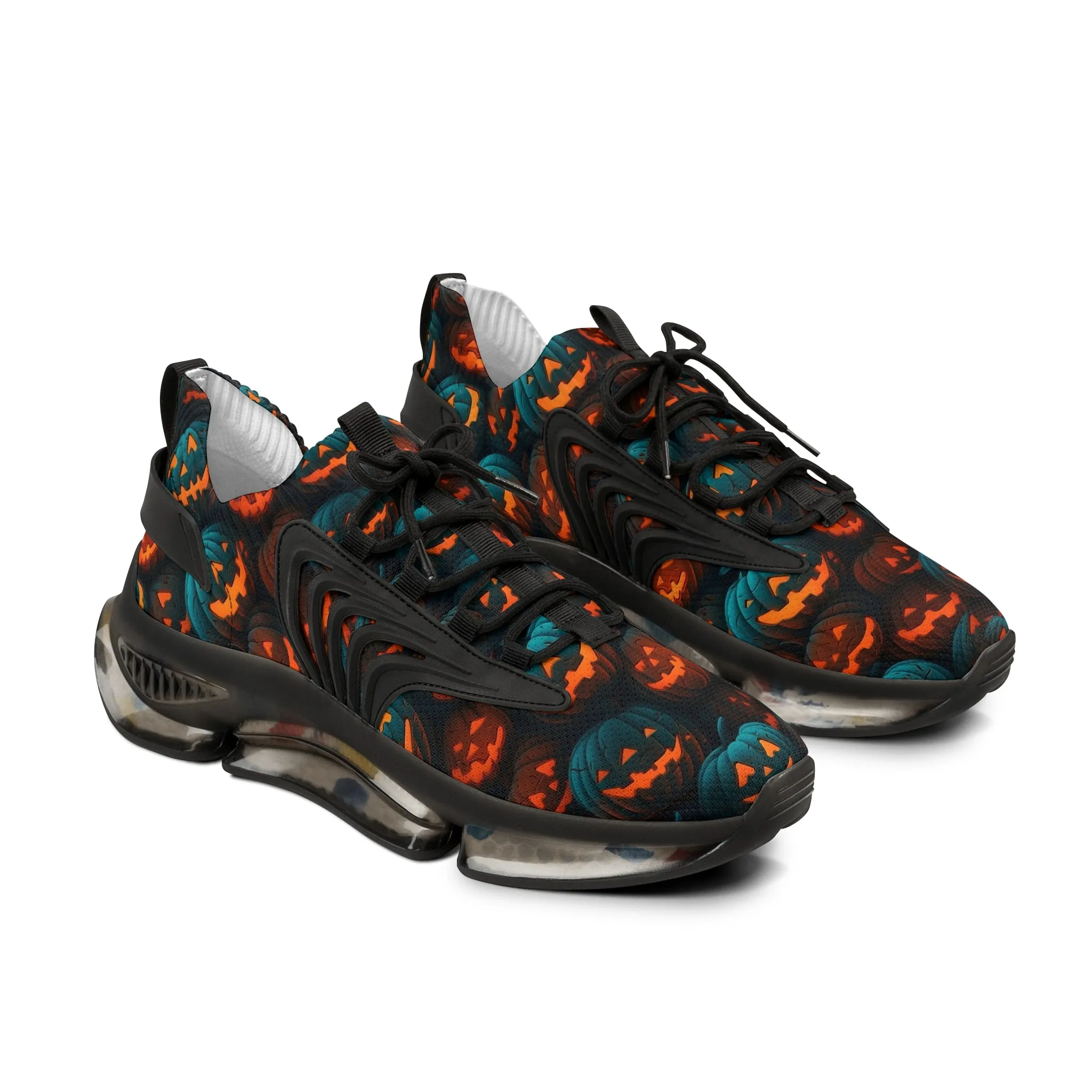 Men's Spooky Pumpkin Mesh Sneakers