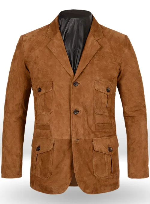 Men’s Tan Brown Suede Leather Blazer