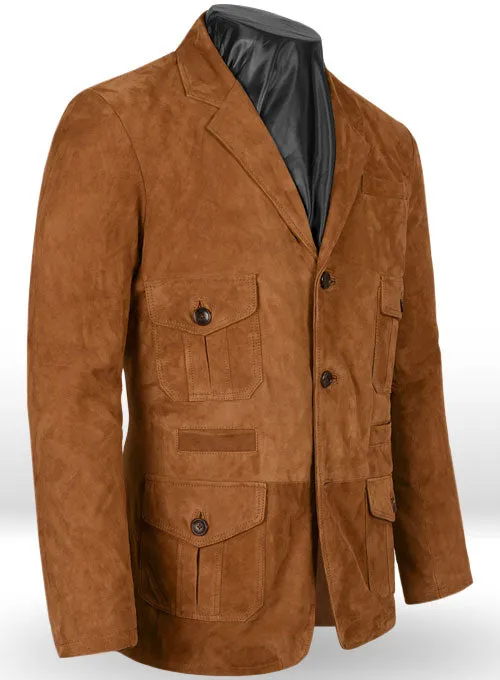 Men’s Tan Brown Suede Leather Blazer