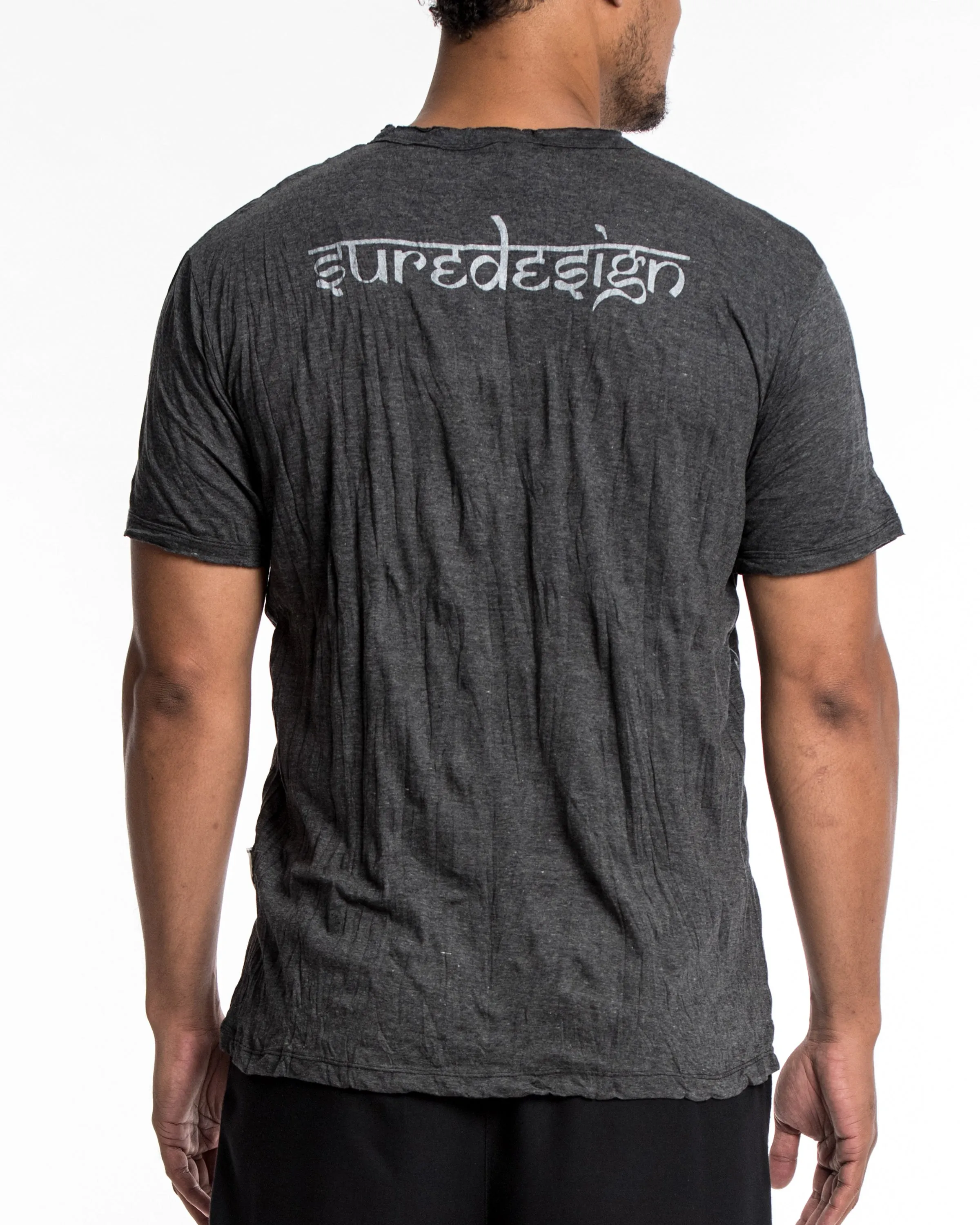 Mens Tree of Life T-Shirt in Silver on Black