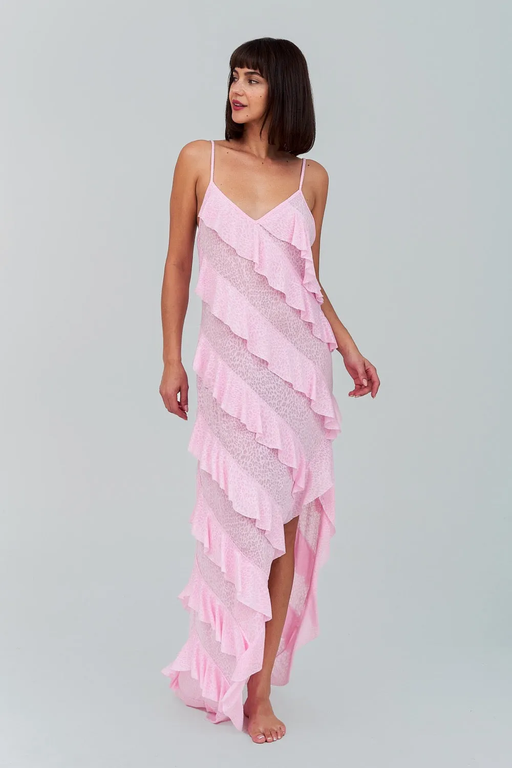 Mermaid Asymmetric Ruffle Dress