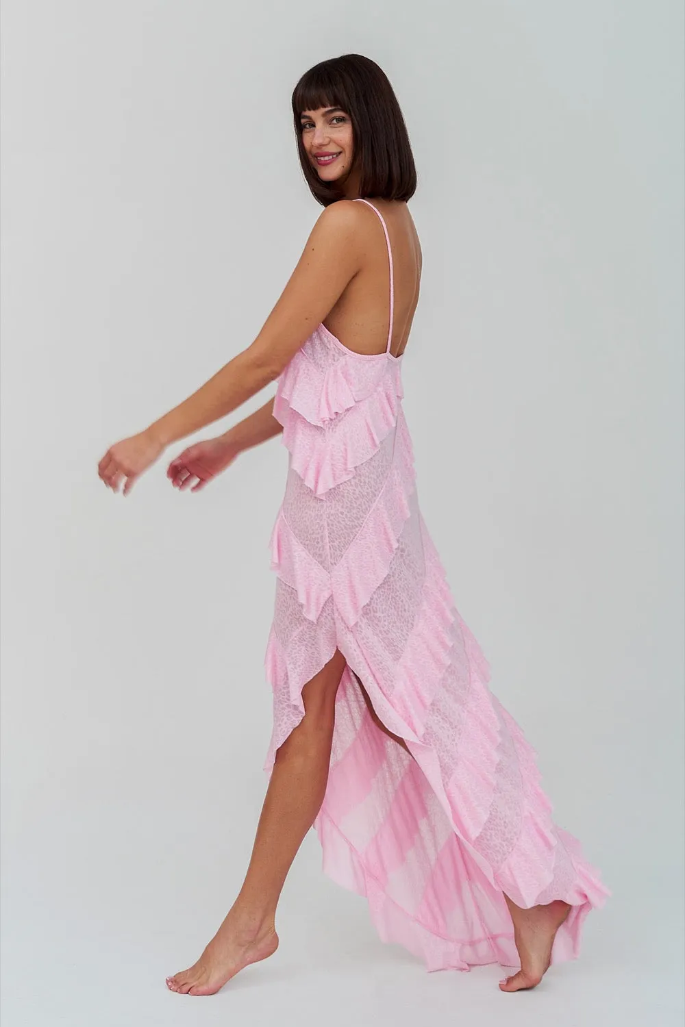 Mermaid Asymmetric Ruffle Dress