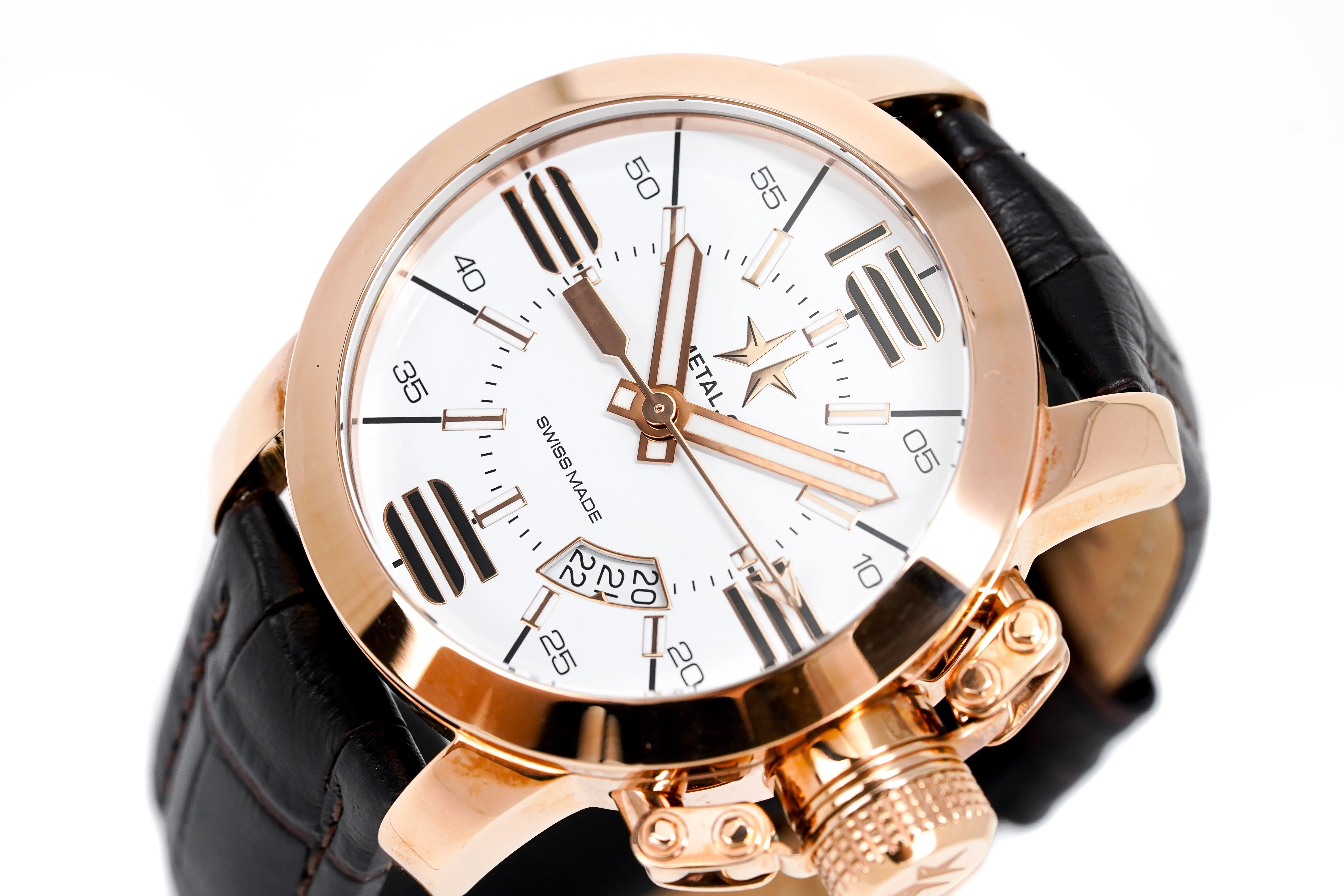 Metal.ch Men's Watch 44mm White/Rose Gold 1319.44