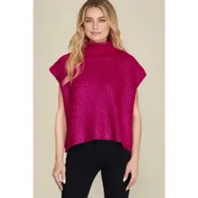 Metallic Foil Sweater Top - Pink