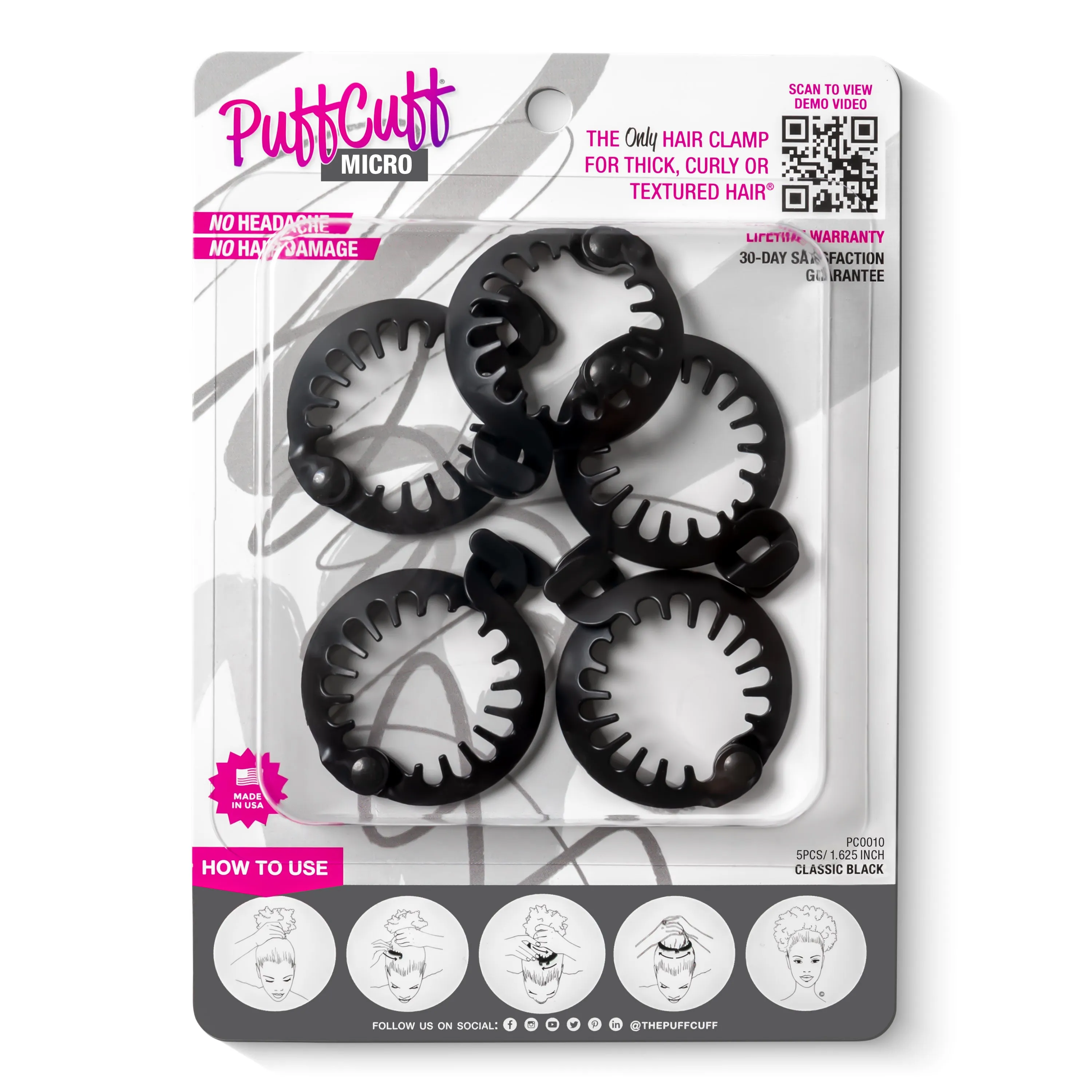 MICRO BLACK RETAIL PACK - 1.5 IN (5 PCS) — NOT FOR LOW DENSITY HAIR