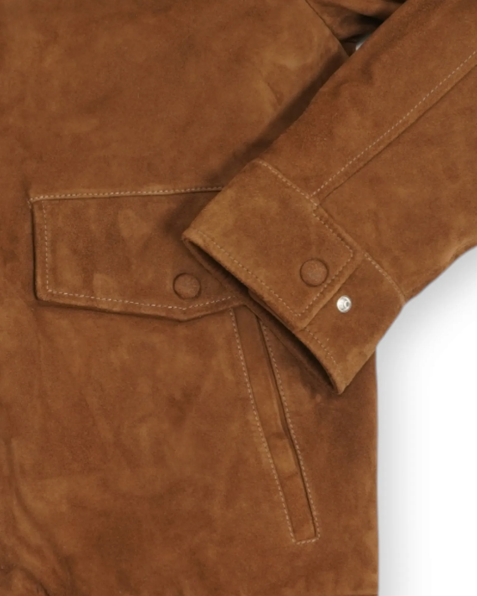 Mid Brown Padded Suede Valstarino Shearling Collar Jacket