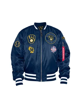 MILWAUKEE BREWERS X ALPHA X NEW ERA MA-1 BOMBER JACKET