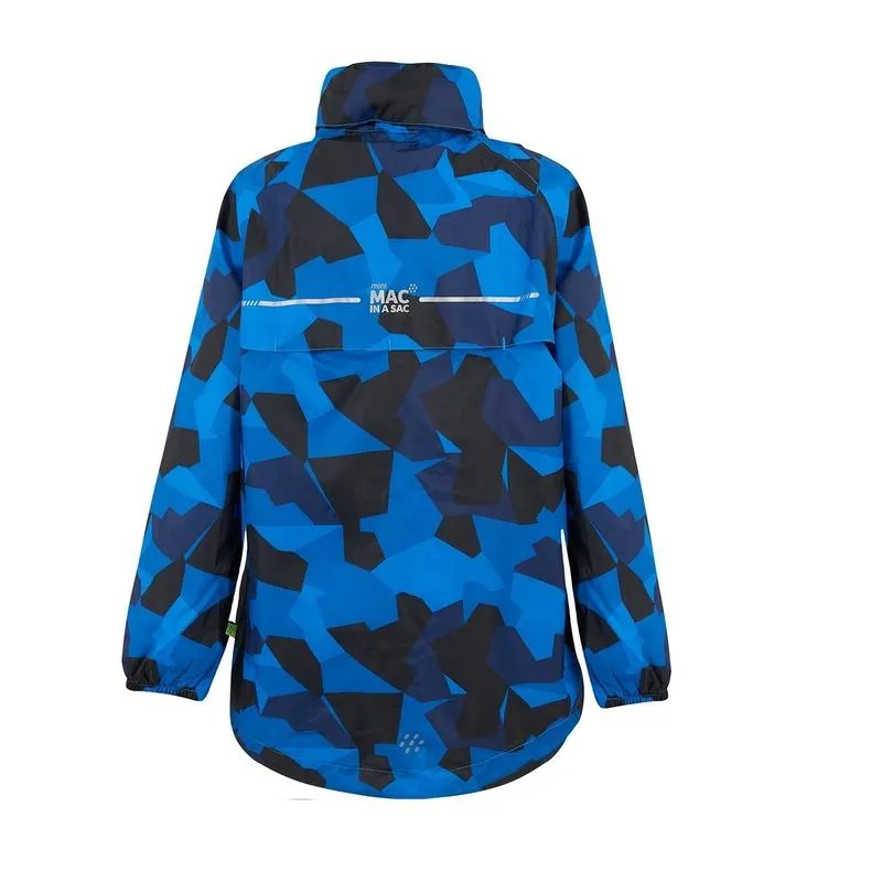 Mini Mac In A Sac Kids Packable Waterproof Jacket - Blue Camo