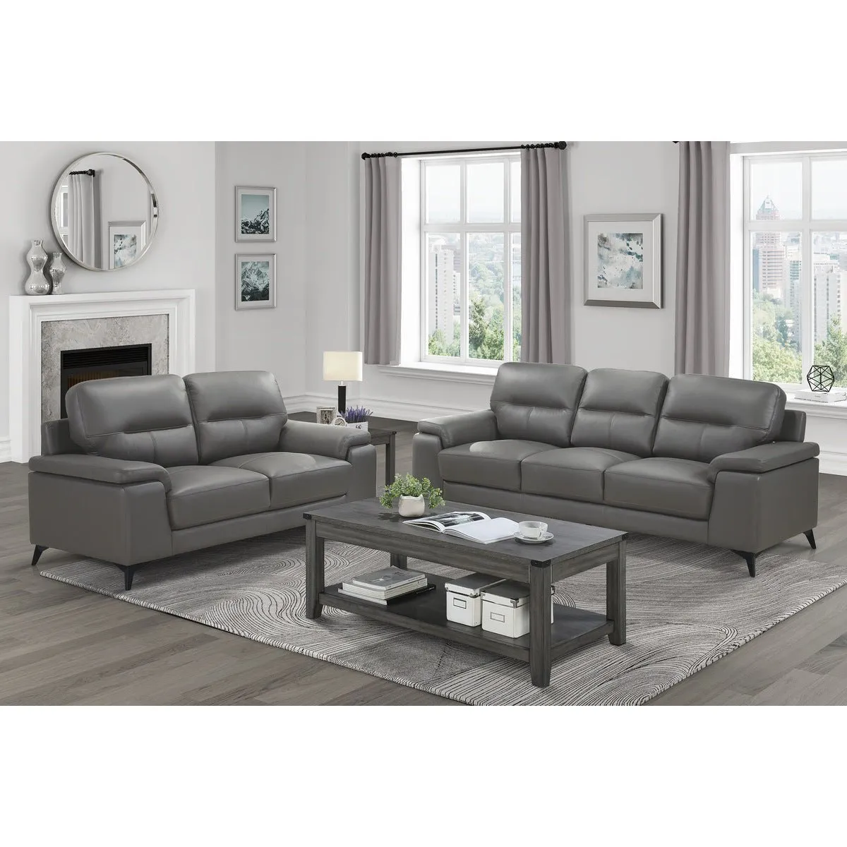 Mischa Genuine Leather Sofa