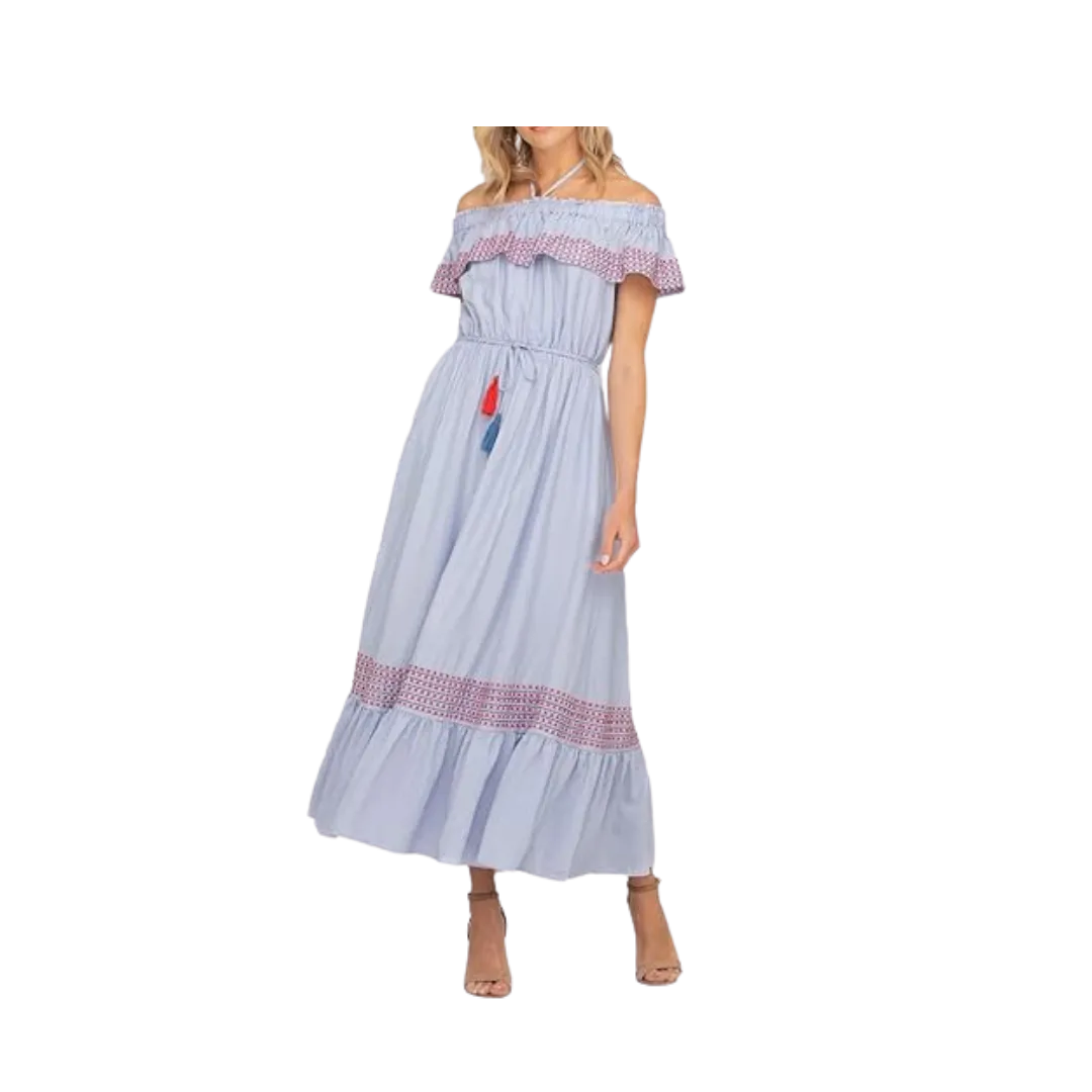 Miss Me Women's Off The Shoulder Maxi Dress