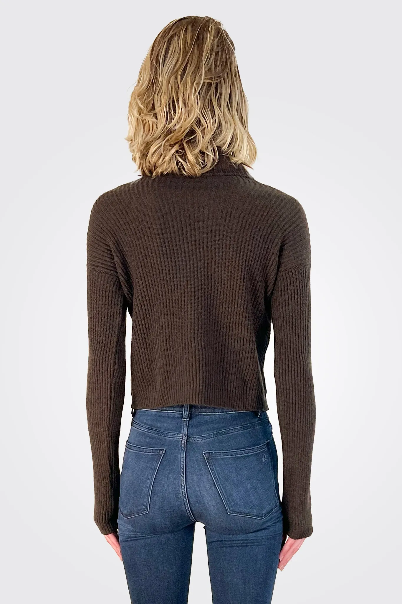 Mockneck Crop Sweater - Kakao