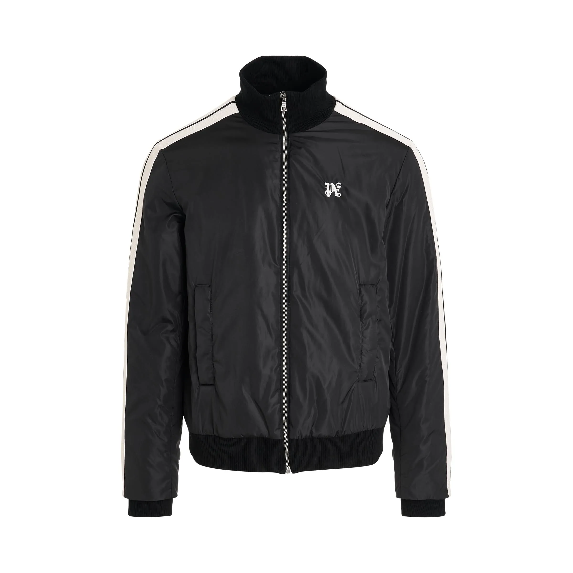 Monogram Padded Track Jacket in Black/Off White