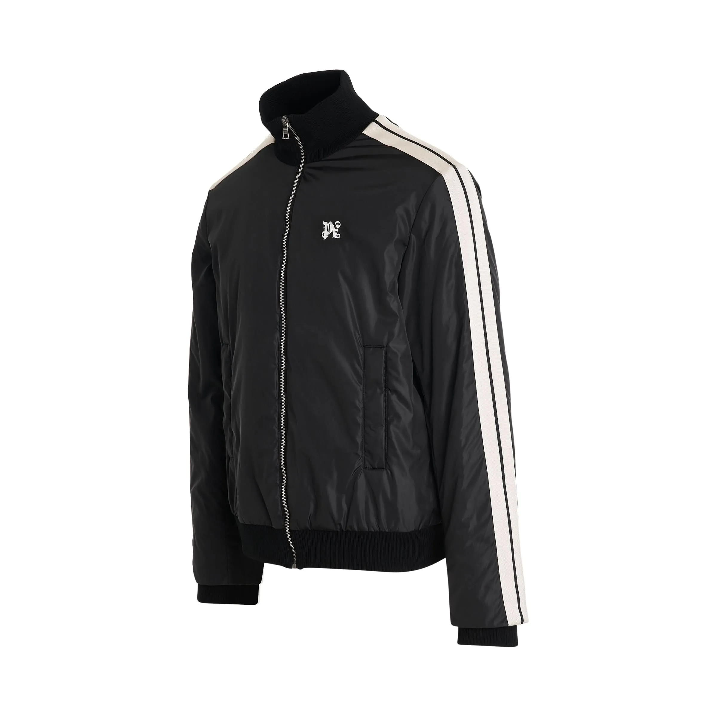 Monogram Padded Track Jacket in Black/Off White