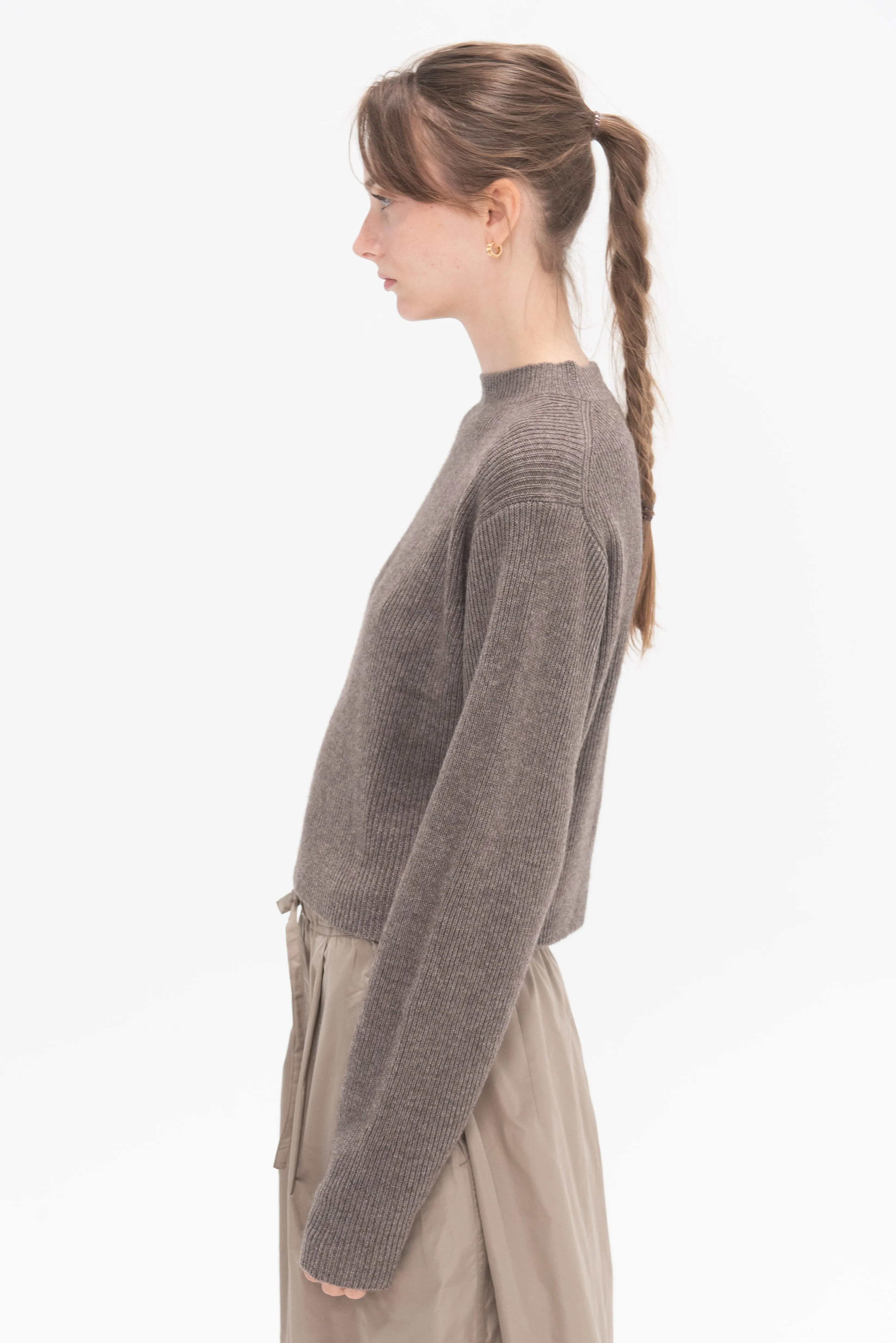 Montana Ribbed Sweater, Taupe Melange