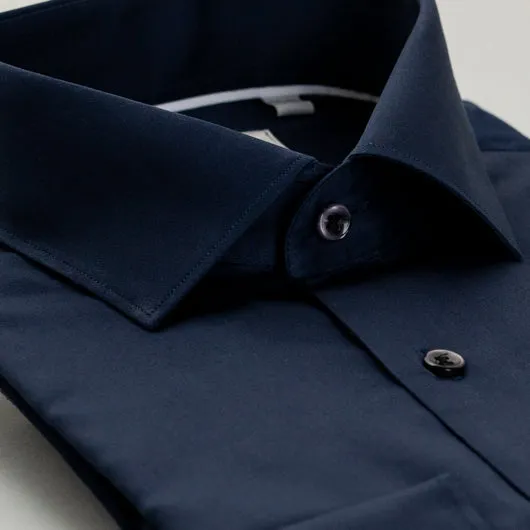 Navy Cut Cotton Shirt