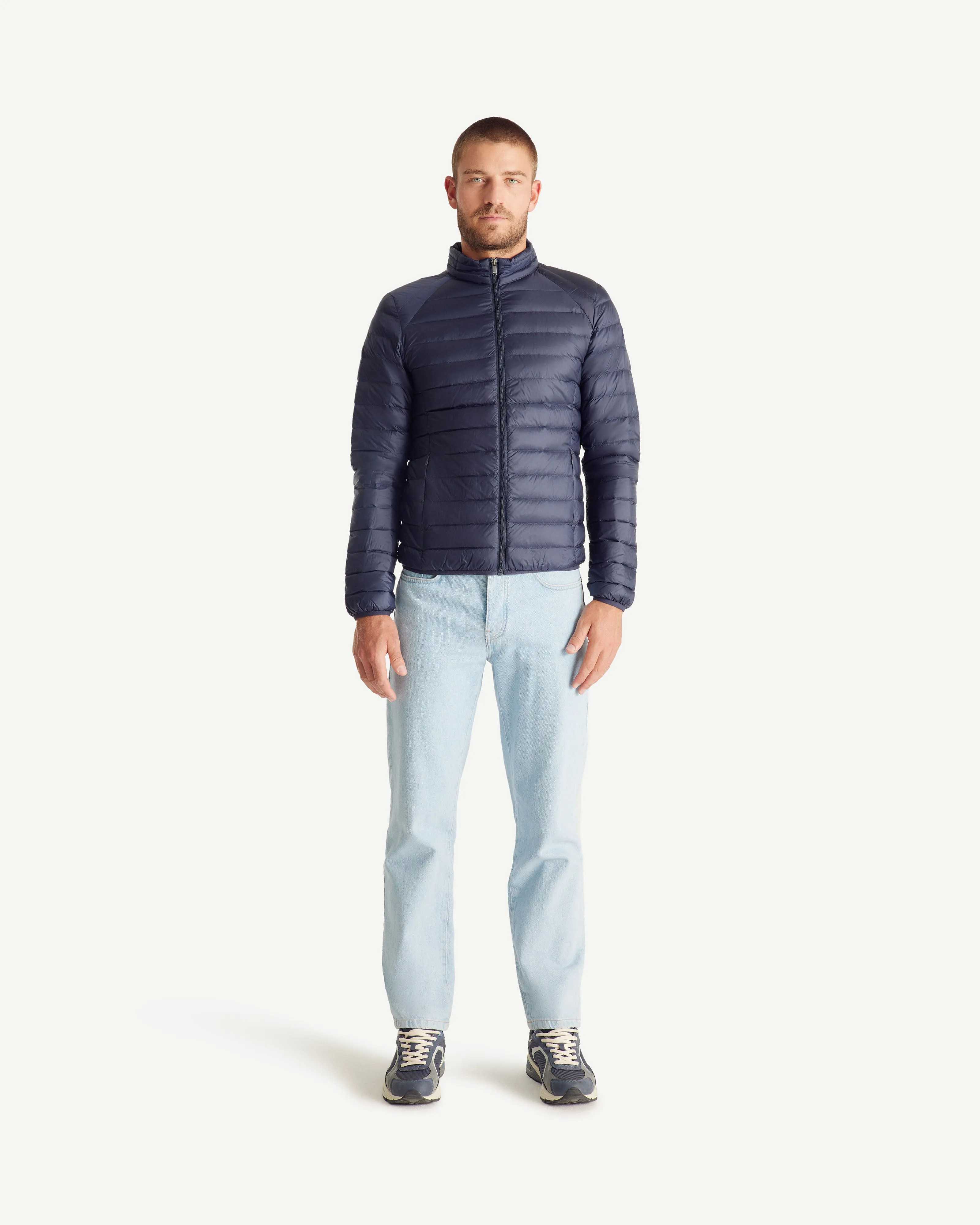 Navy Lightweight down jacket Mat