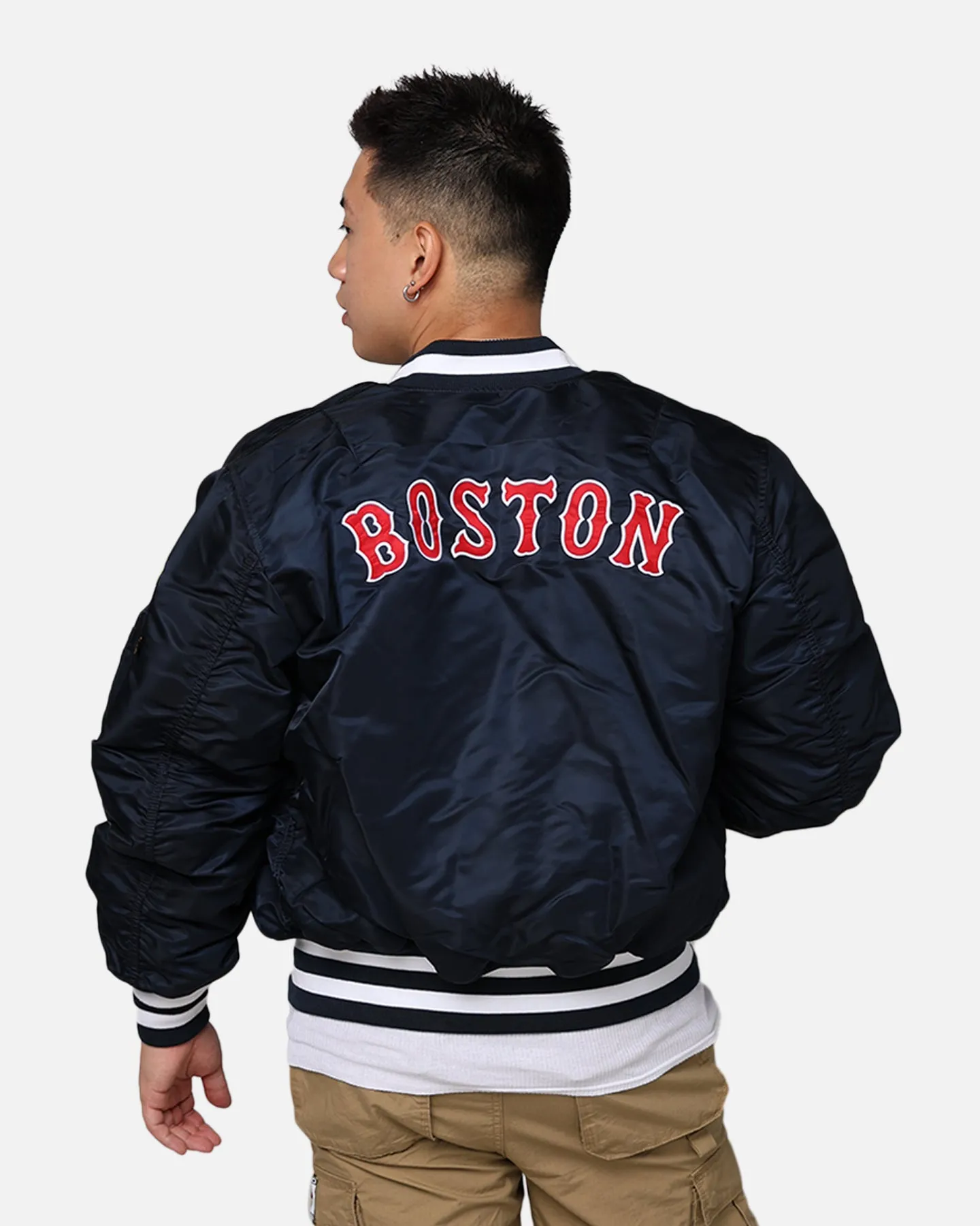 New Era X Alpha Series X MLB Boston Red Sox MA-1 Bomber Jacket Navy