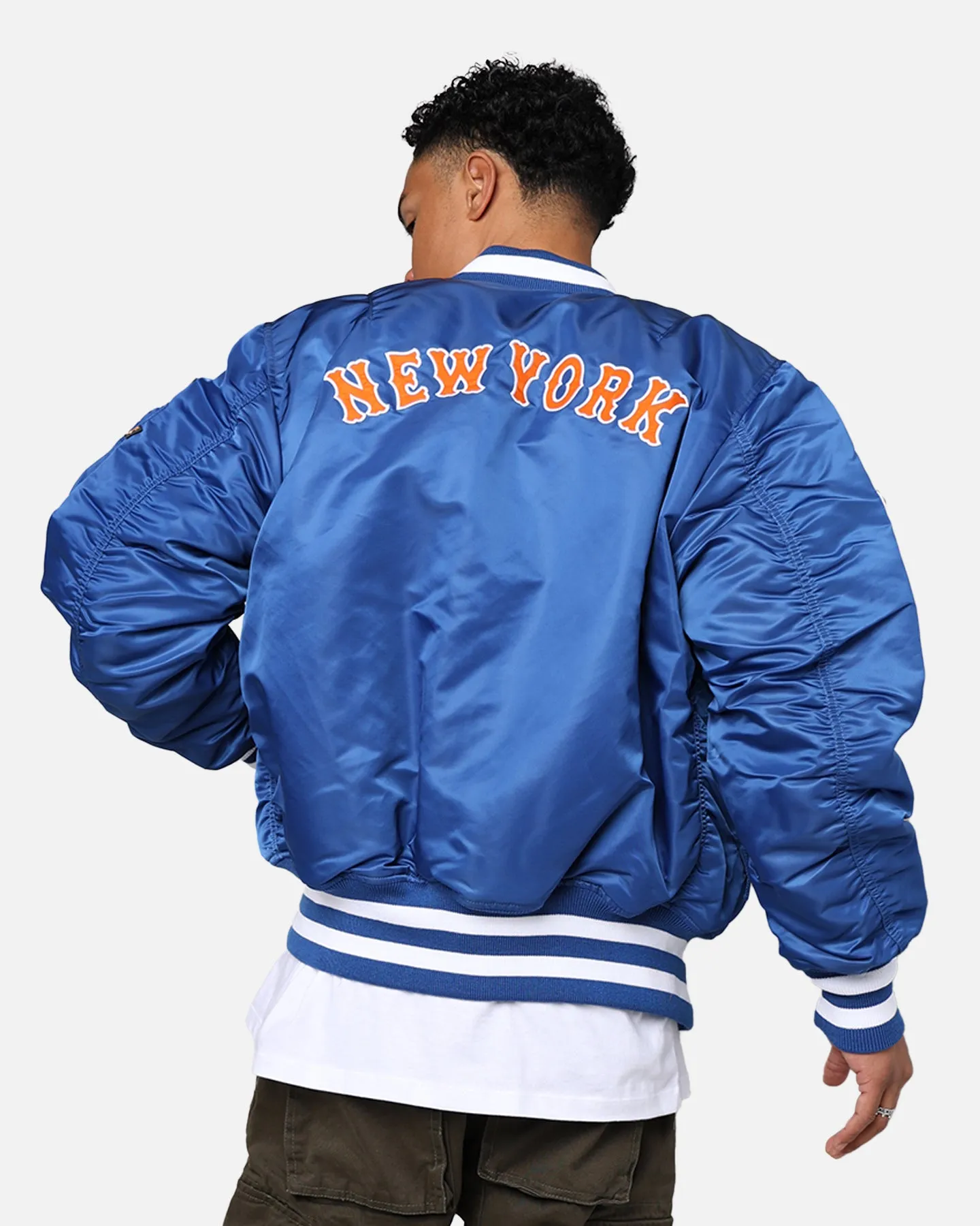 New Era X Alpha Series X MLB New York Mets MA-1 Bomber Jacket Royal