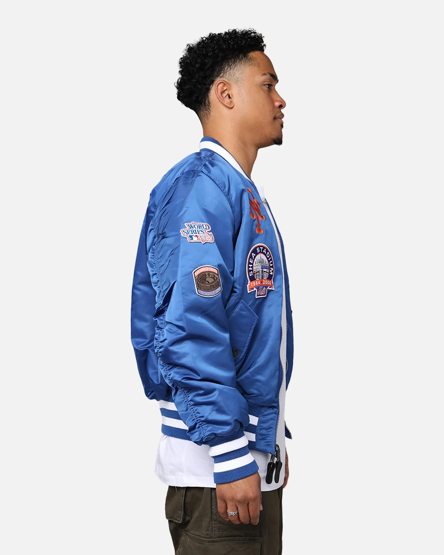 New Era X Alpha Series X MLB New York Mets MA-1 Bomber Jacket Royal