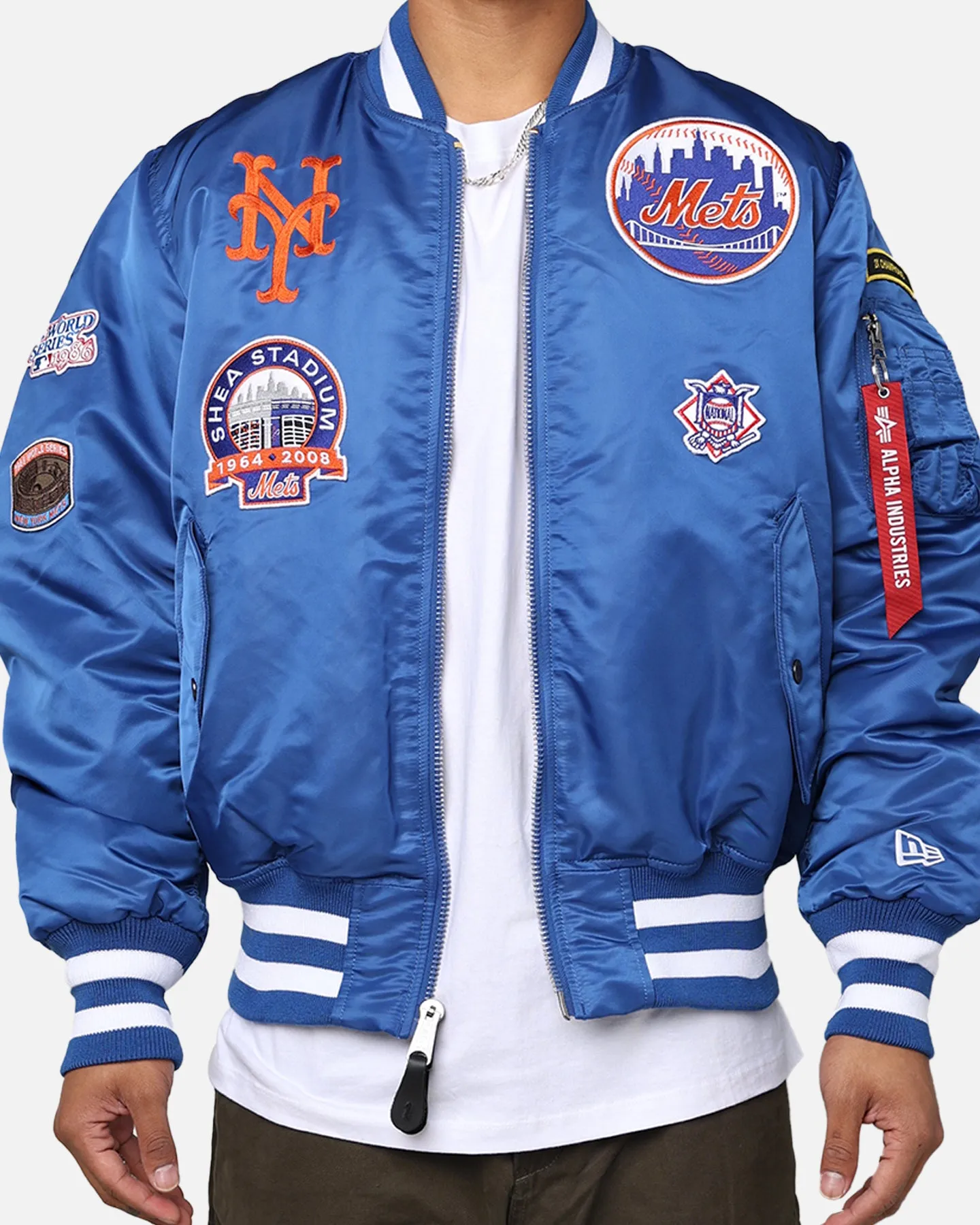 New Era X Alpha Series X MLB New York Mets MA-1 Bomber Jacket Royal