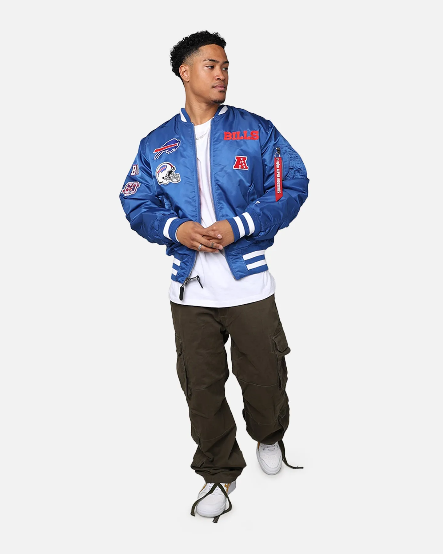 New Era X Alpha Series X NFL Buffalo Bills MA-1 Bomber Jacket Royal/Red