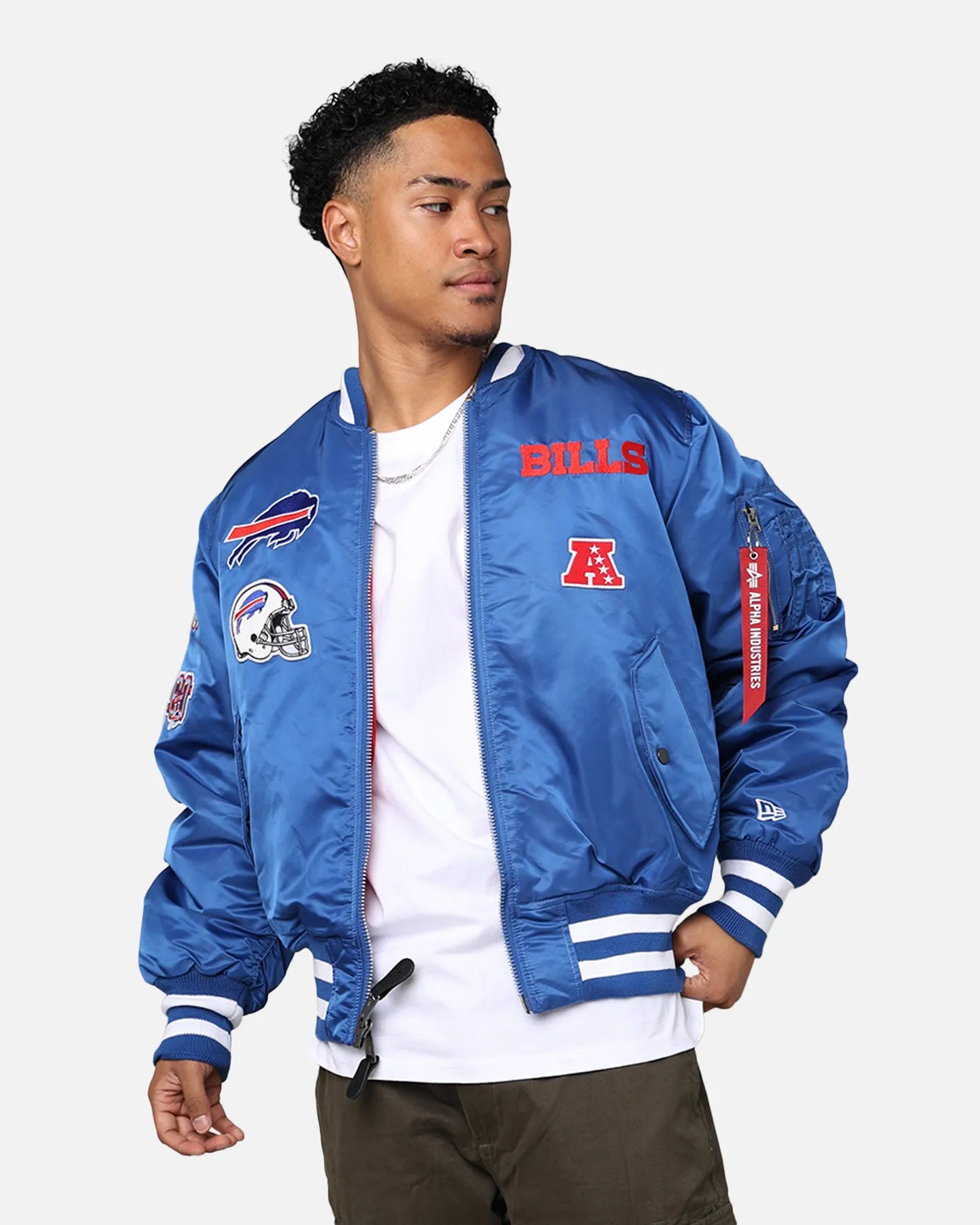 New Era X Alpha Series X NFL Buffalo Bills MA-1 Bomber Jacket Royal/Red