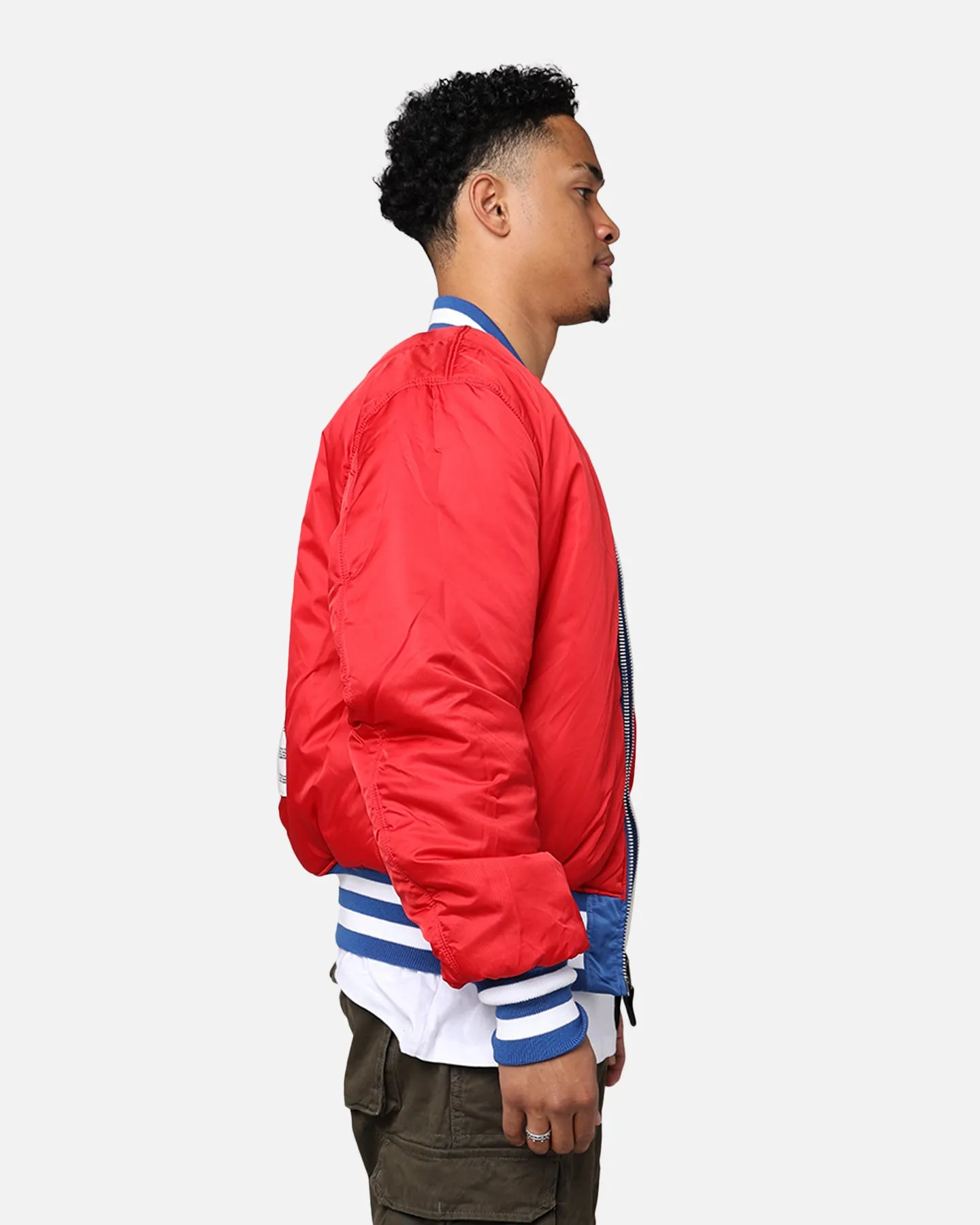 New Era X Alpha Series X NFL New York Giants MA-1 Bomber Jacket Royal/Red