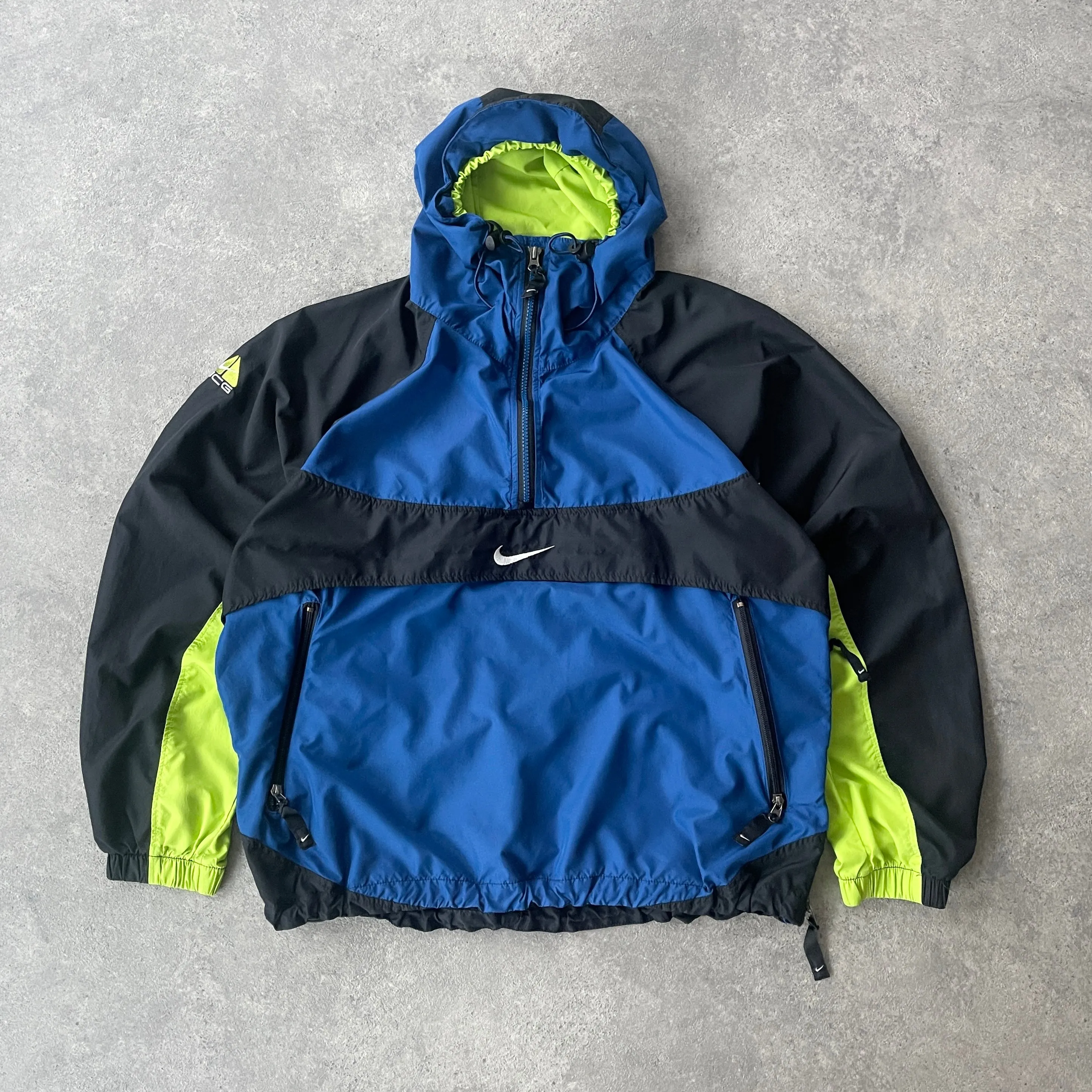 Nike ACG 1990s 1/4 zip technical lightweight packable shell jacket (M)