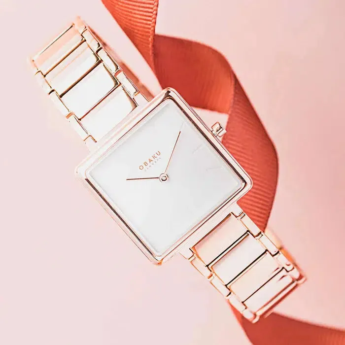 Obaku Firkant Fuchsia White 28mm Watch - V259LXVISV