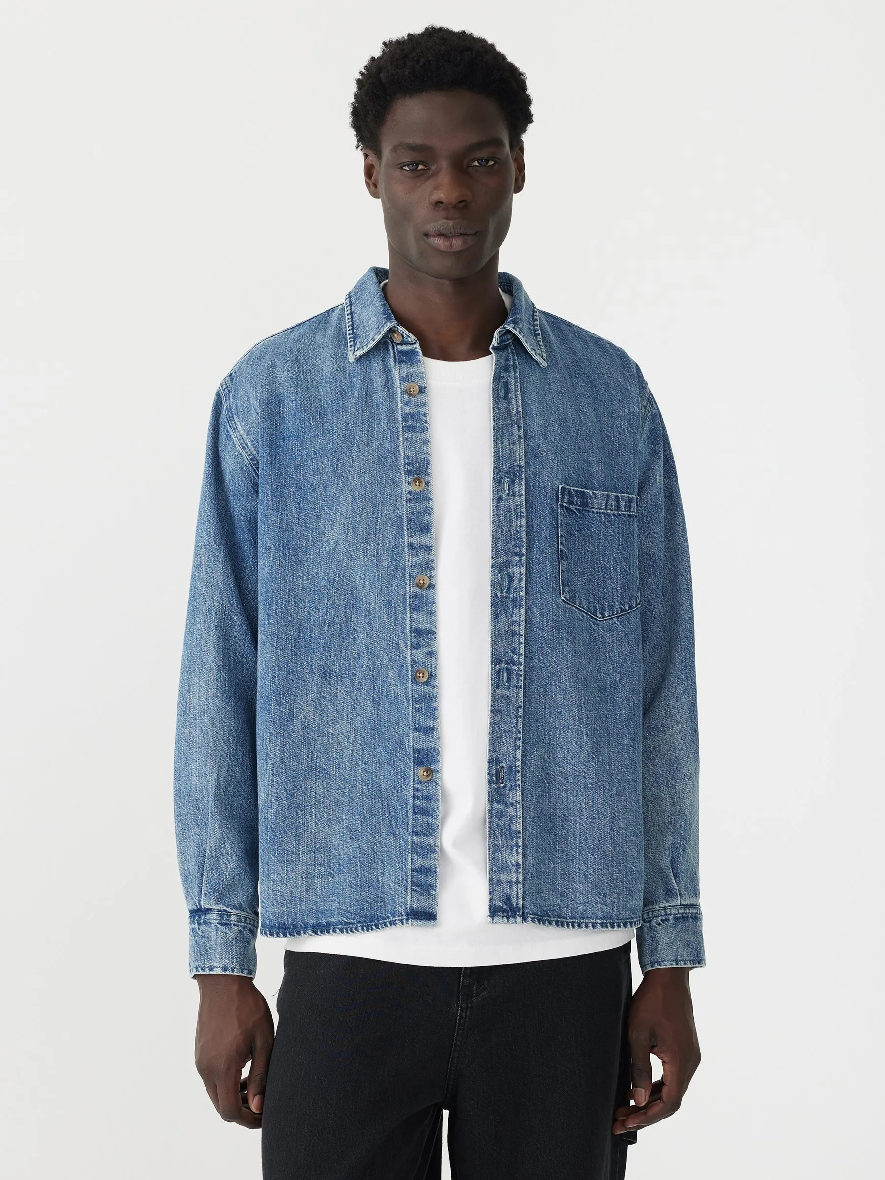 organic denim boxy shirt