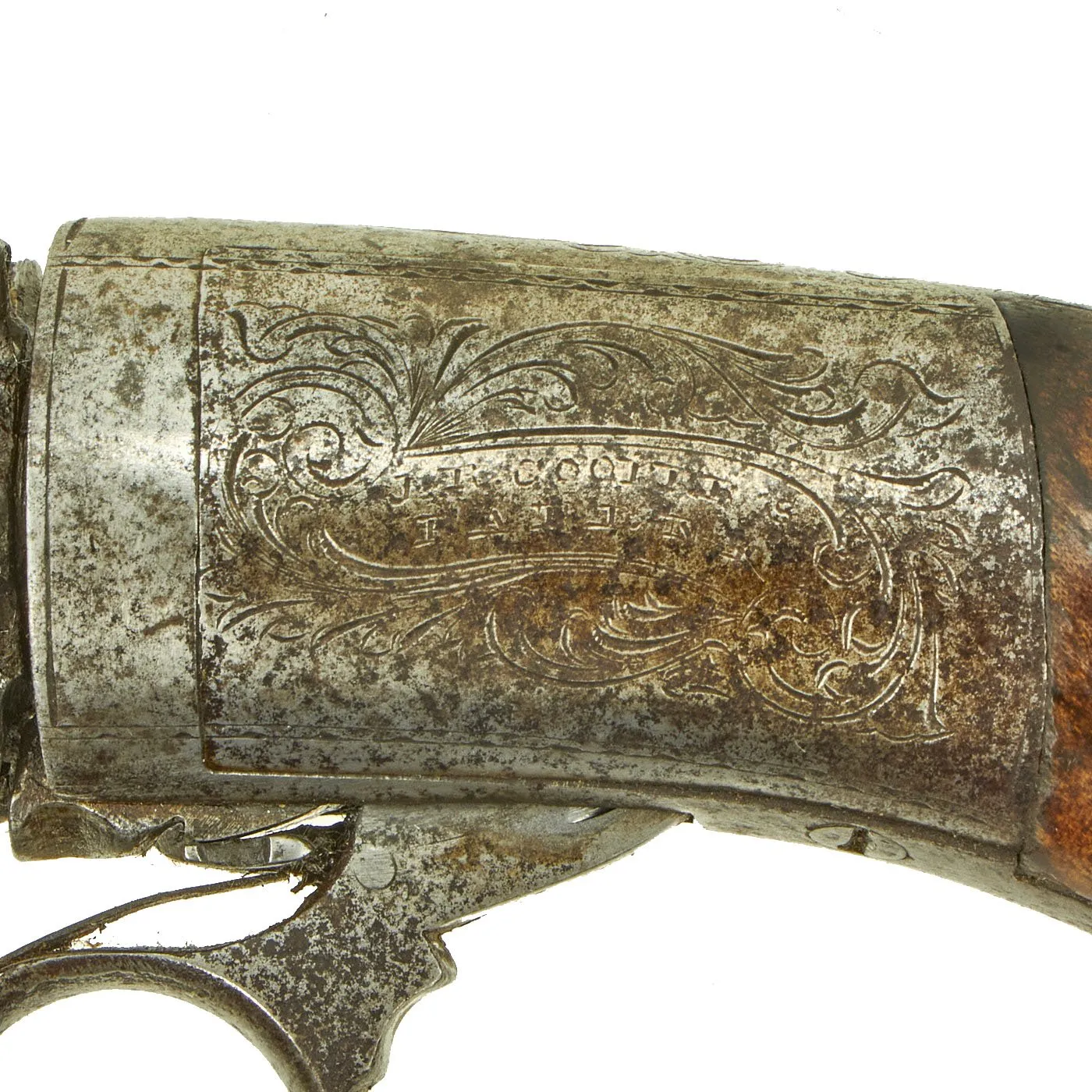 Original 19th Century British Pepperbox Percussion Revolver with Ring Trigger by J.R. Cooper - circa 1843