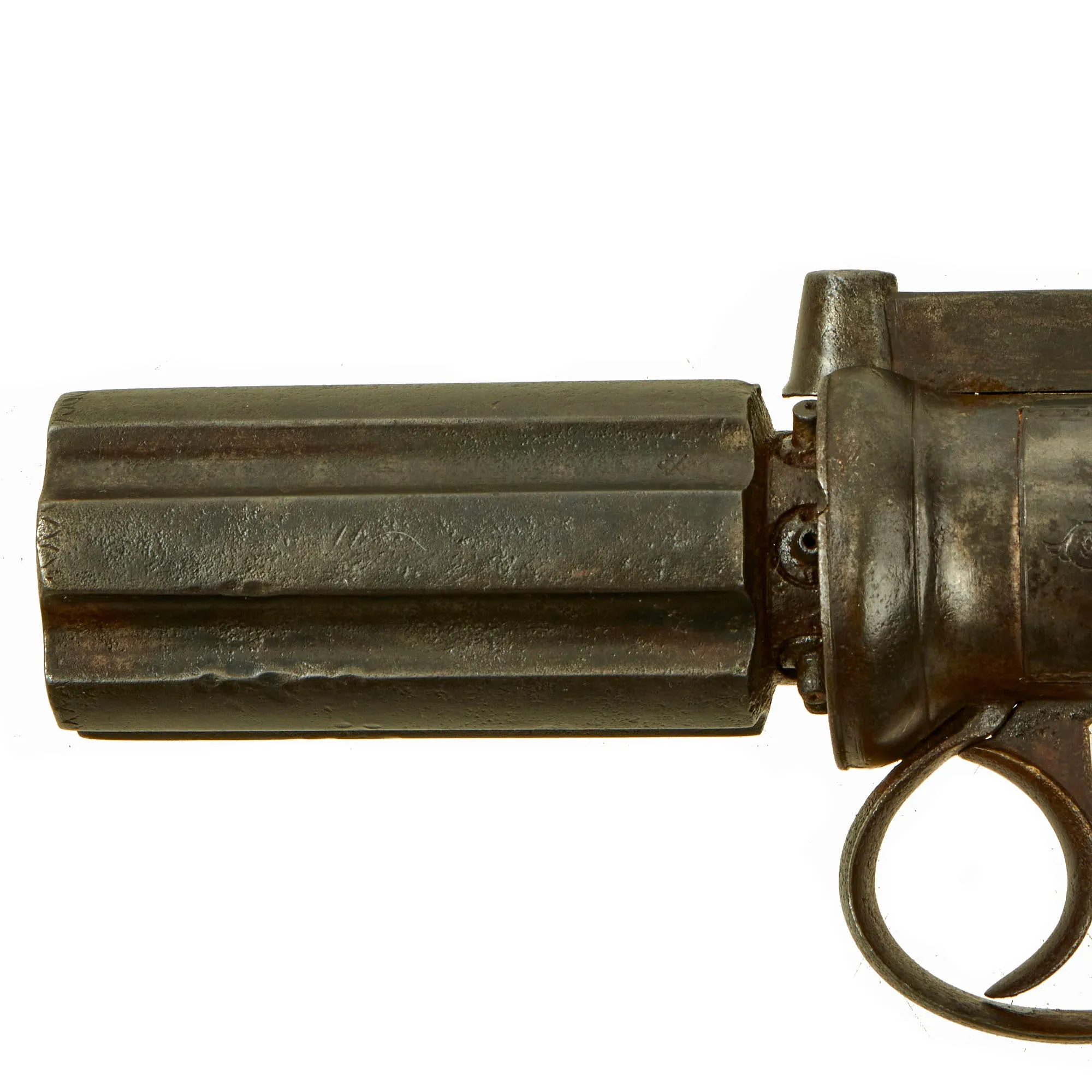 Original British Early Victorian Pepperbox Percussion Revolver with Birmingham Proofs - circa 1840