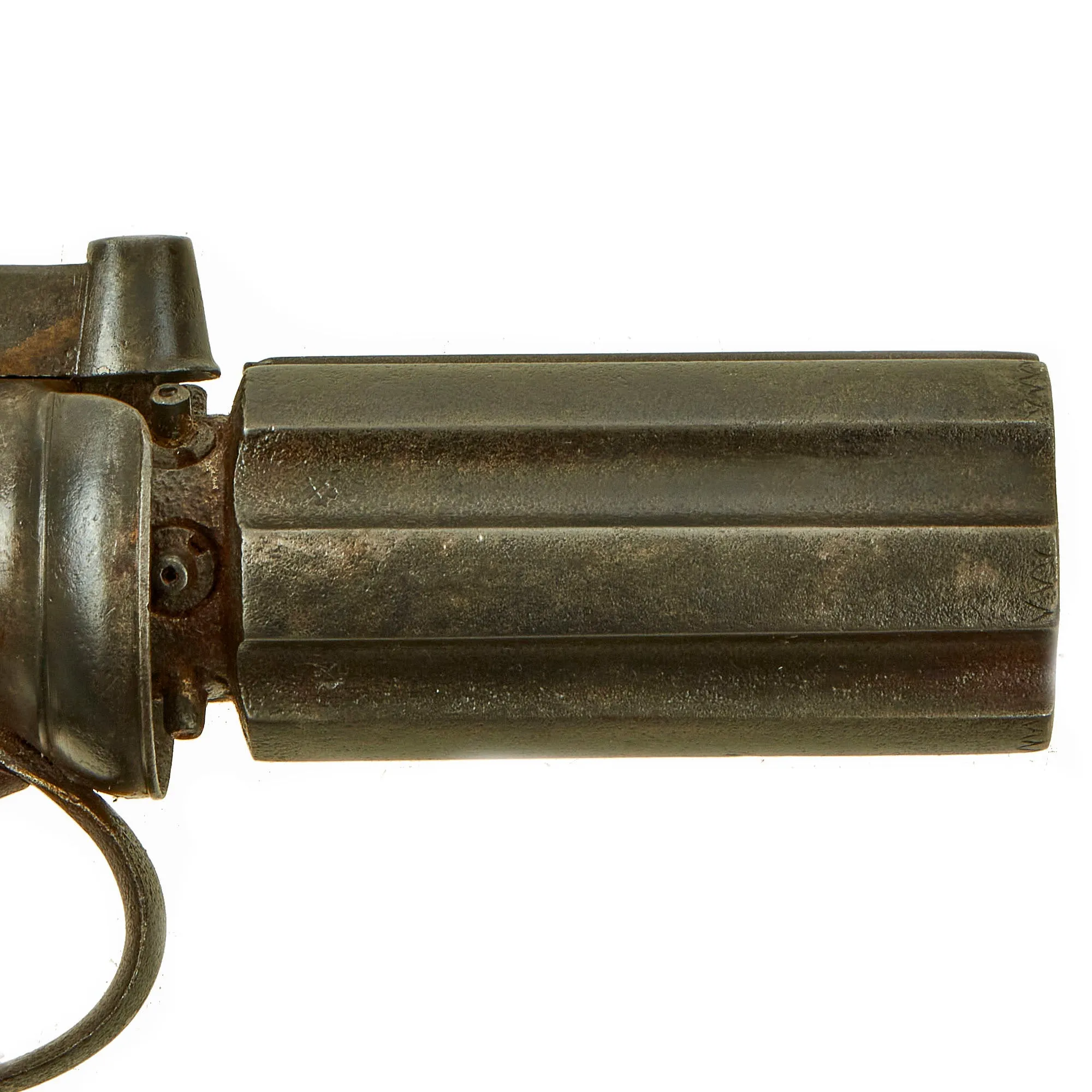 Original British Early Victorian Pepperbox Percussion Revolver with Birmingham Proofs - circa 1840