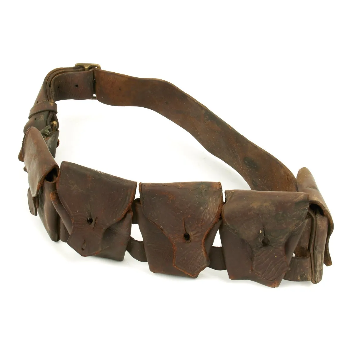 Original British Pre WWI P-1903 5 Pocket Leather Bandolier