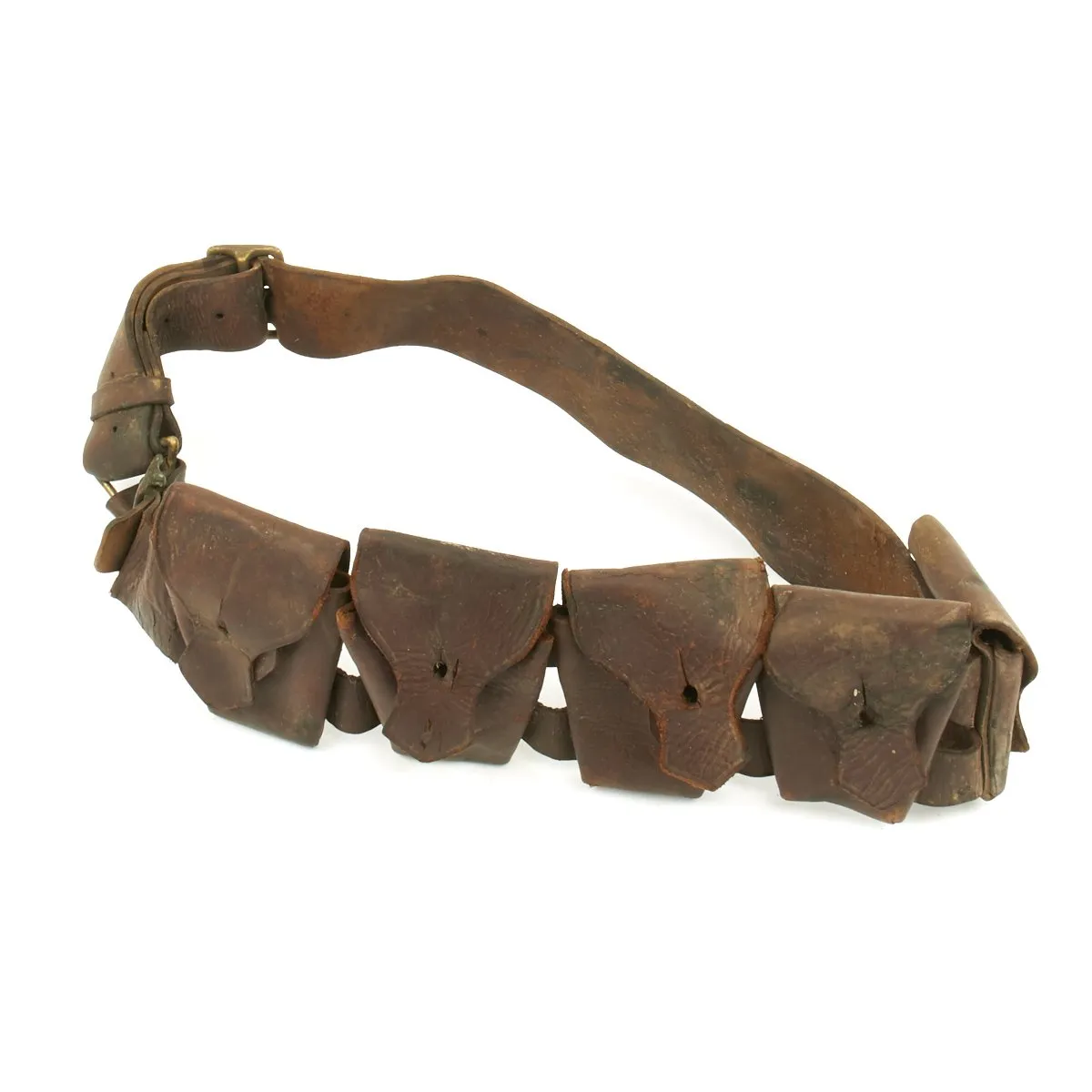 Original British Pre WWI P-1903 5 Pocket Leather Bandolier