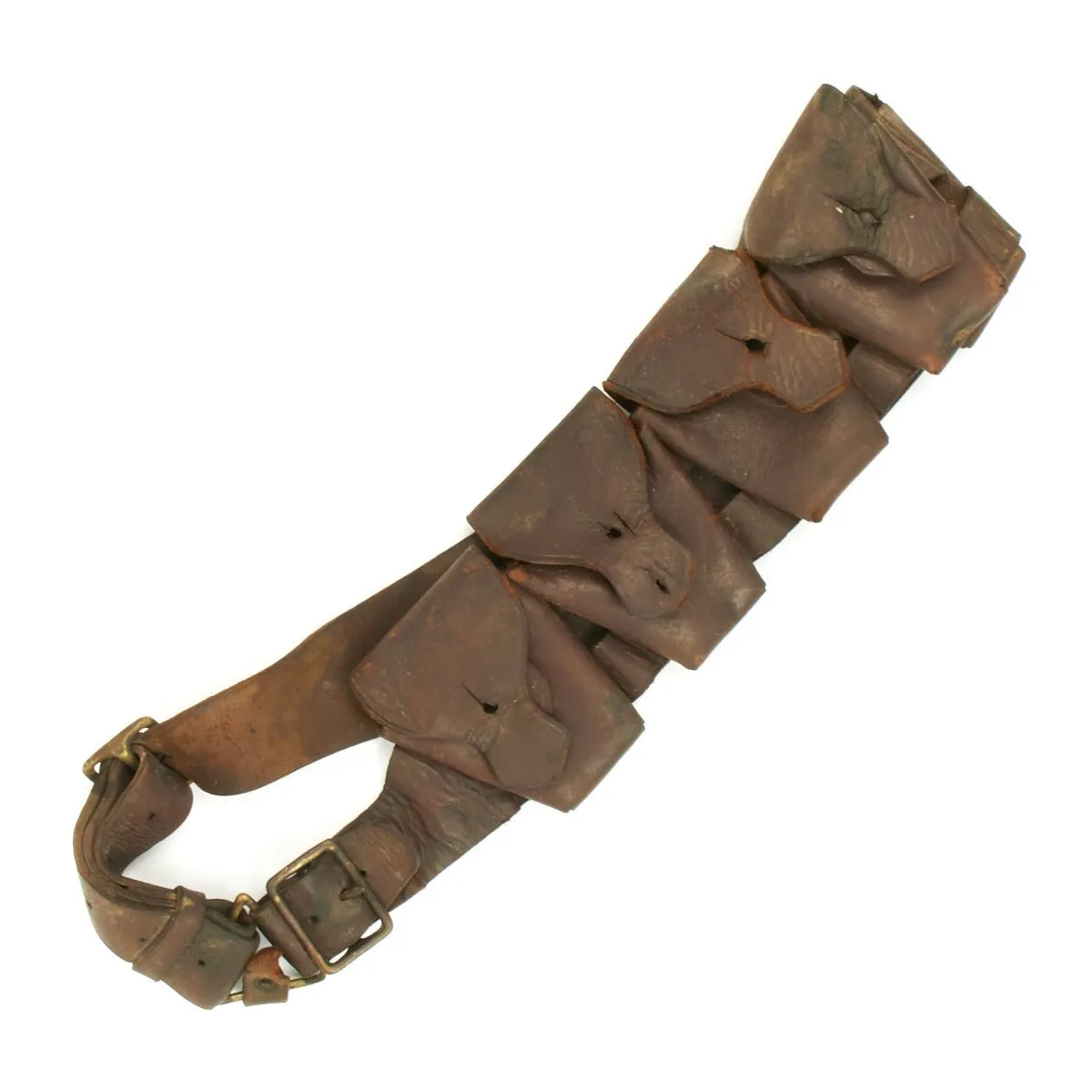 Original British Pre WWI P-1903 5 Pocket Leather Bandolier