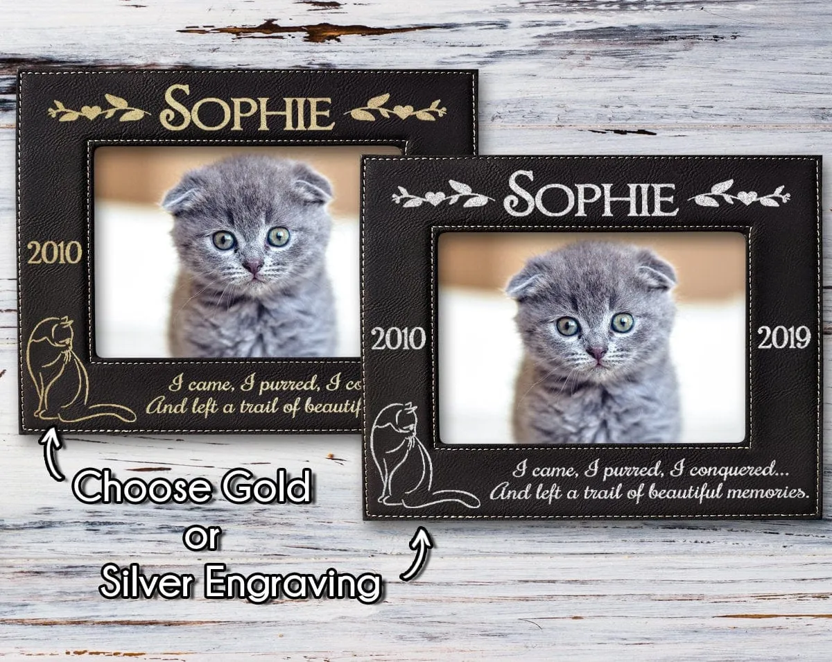 Personalized Cat Pet Picture Frame Engraved Pet Loss Memorial Plaque In Loving Memory Cats Sympathy Mom Dad Sister Brother Thoughful Gift