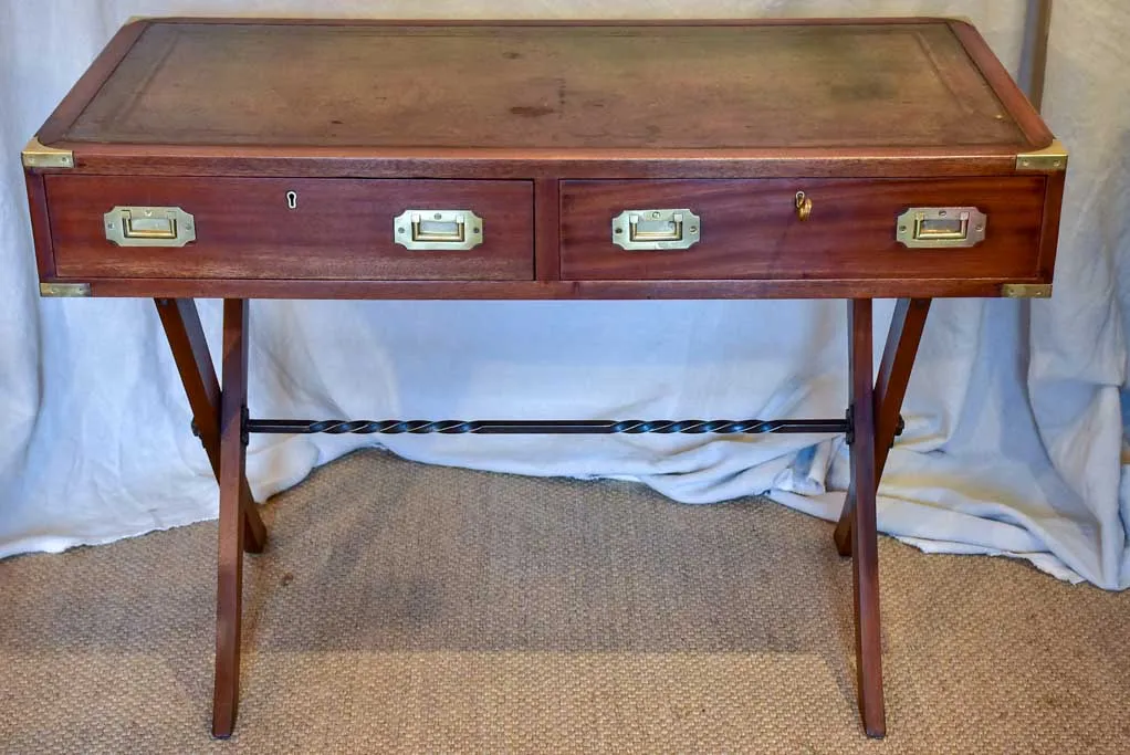 Petite 1930's French desk - mahogany with leather 22" x 42¼"