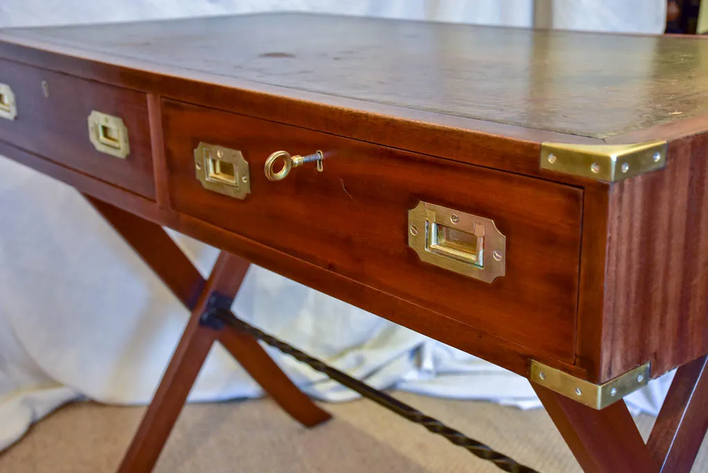 Petite 1930's French desk - mahogany with leather 22" x 42¼"