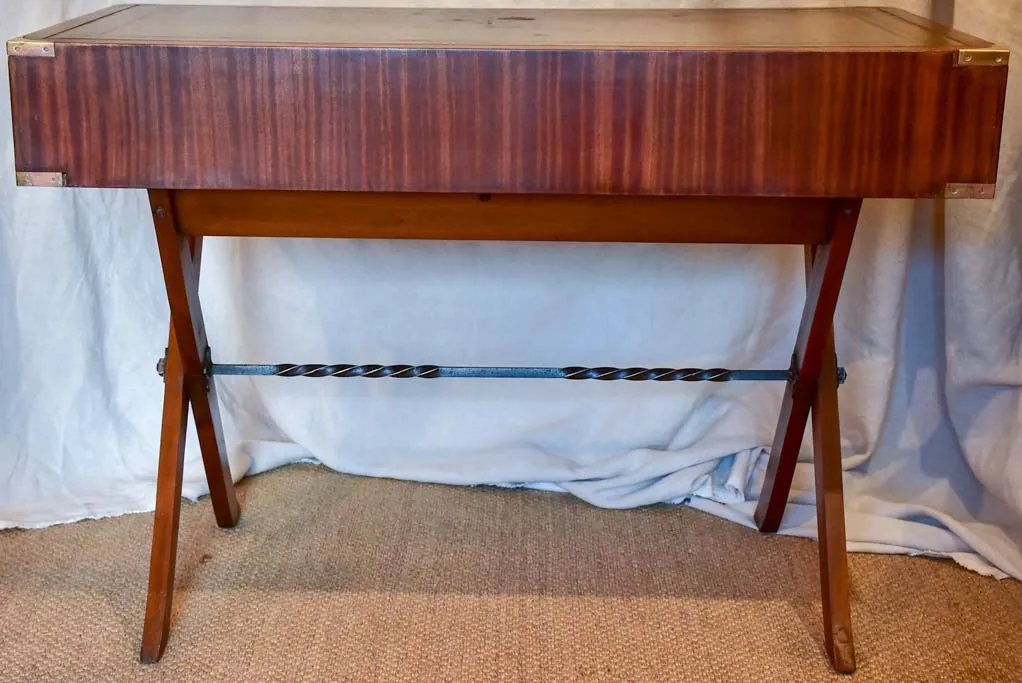 Petite 1930's French desk - mahogany with leather 22" x 42¼"