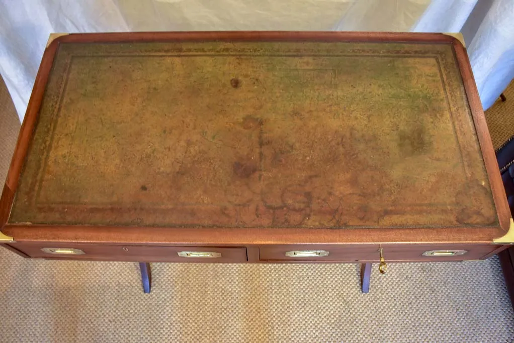 Petite 1930's French desk - mahogany with leather 22" x 42¼"