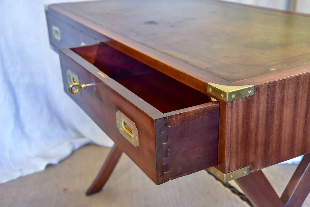 Petite 1930's French desk - mahogany with leather 22" x 42¼"