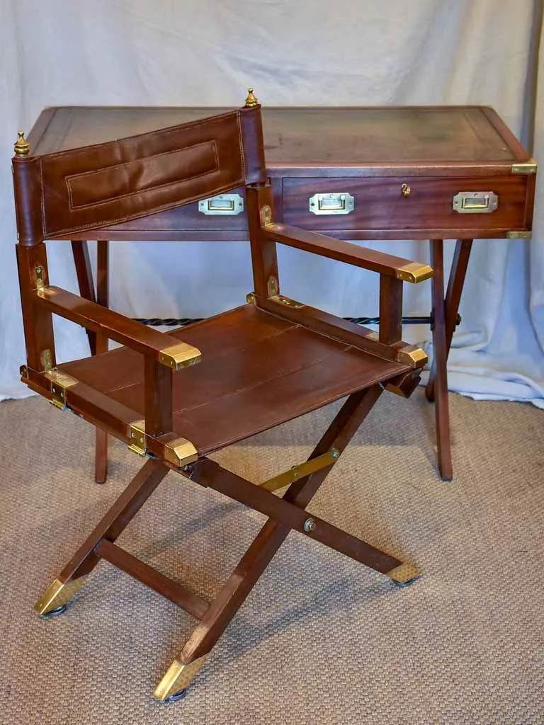 Petite 1930's French desk - mahogany with leather 22" x 42¼"