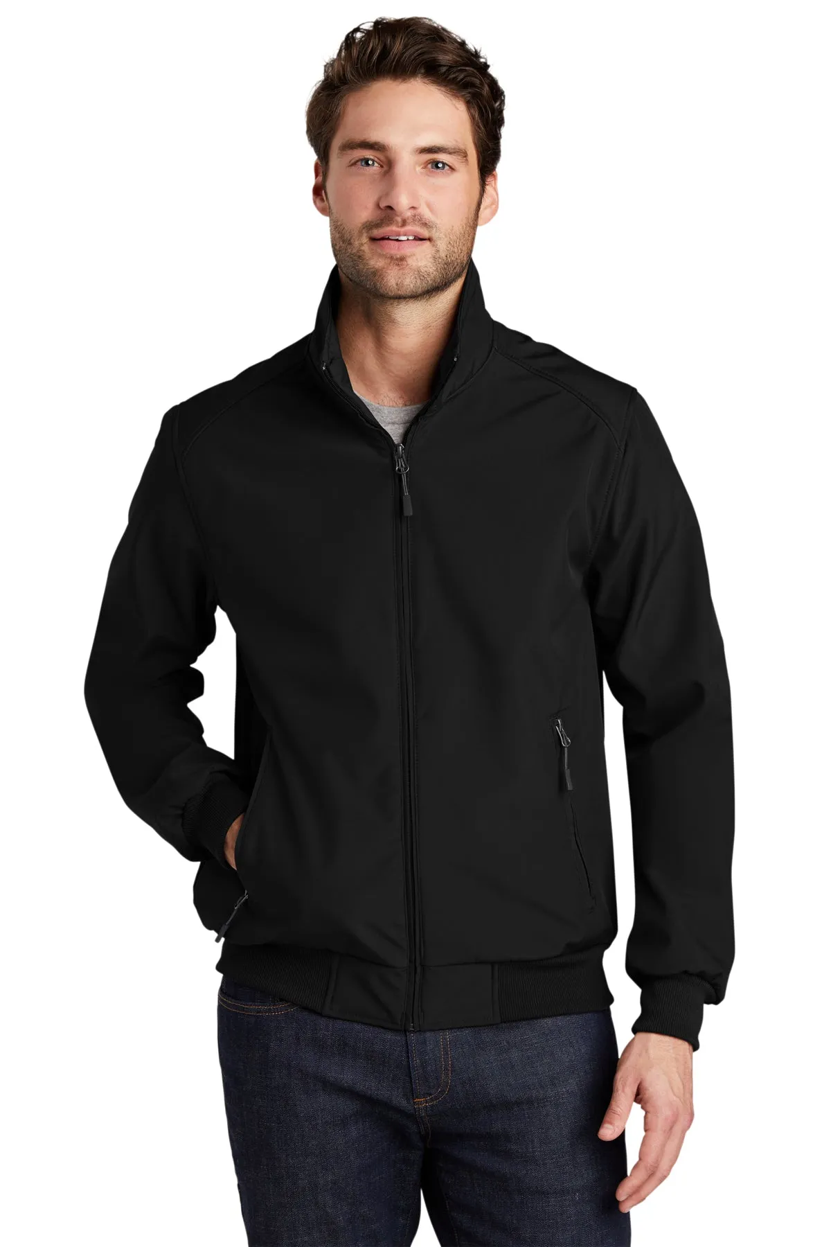 Port Authority Soft Shell Custom Bomber Jackets, Black