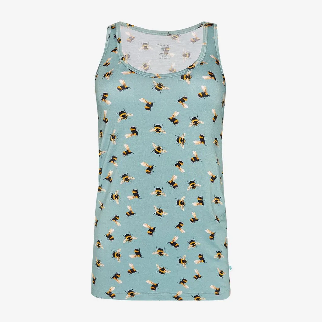 Posh Peanut Spring Bee Women's Tank Top & Ruffled Shorts Pajama