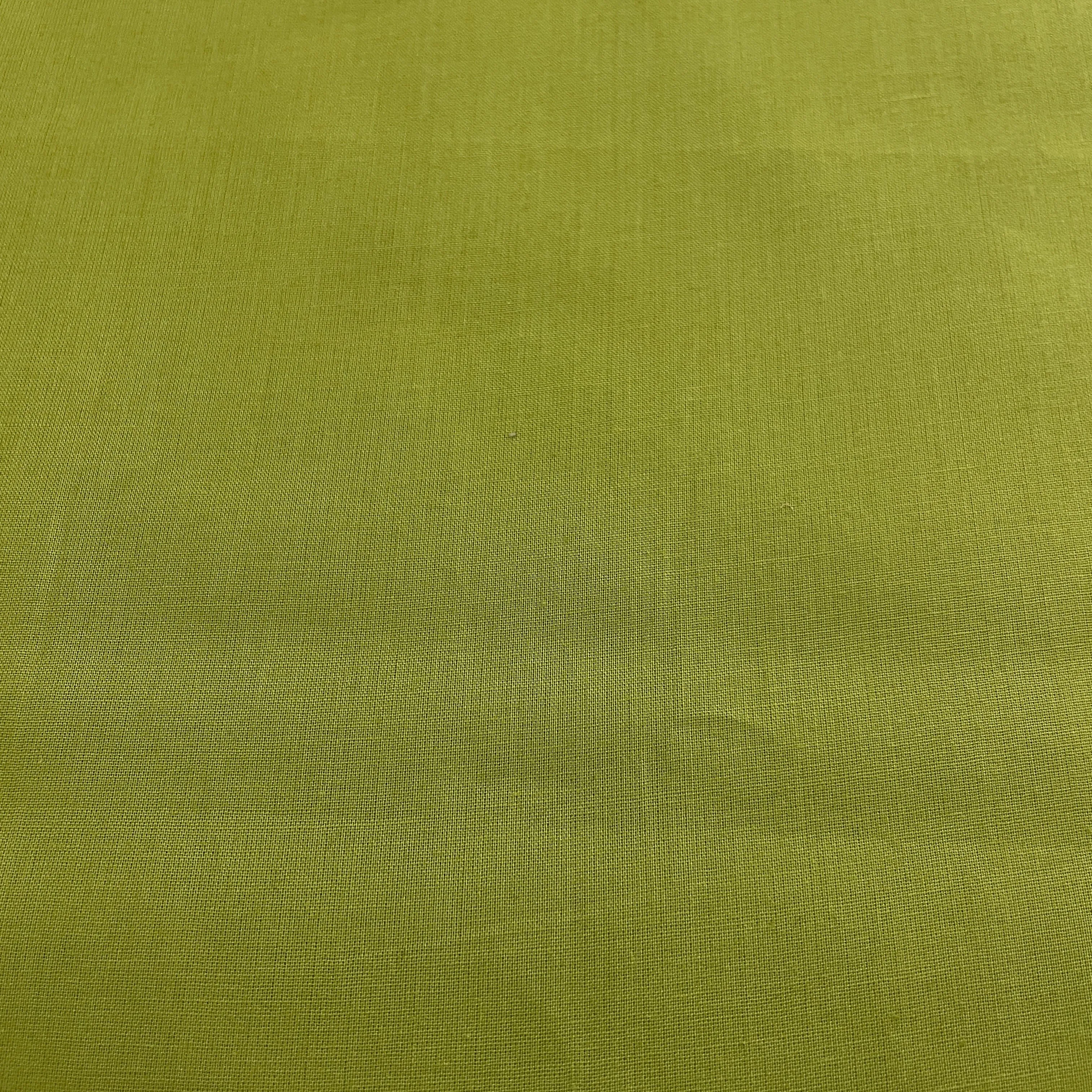 Premium Lemon Green Solid Cotton Mulmul Fabric