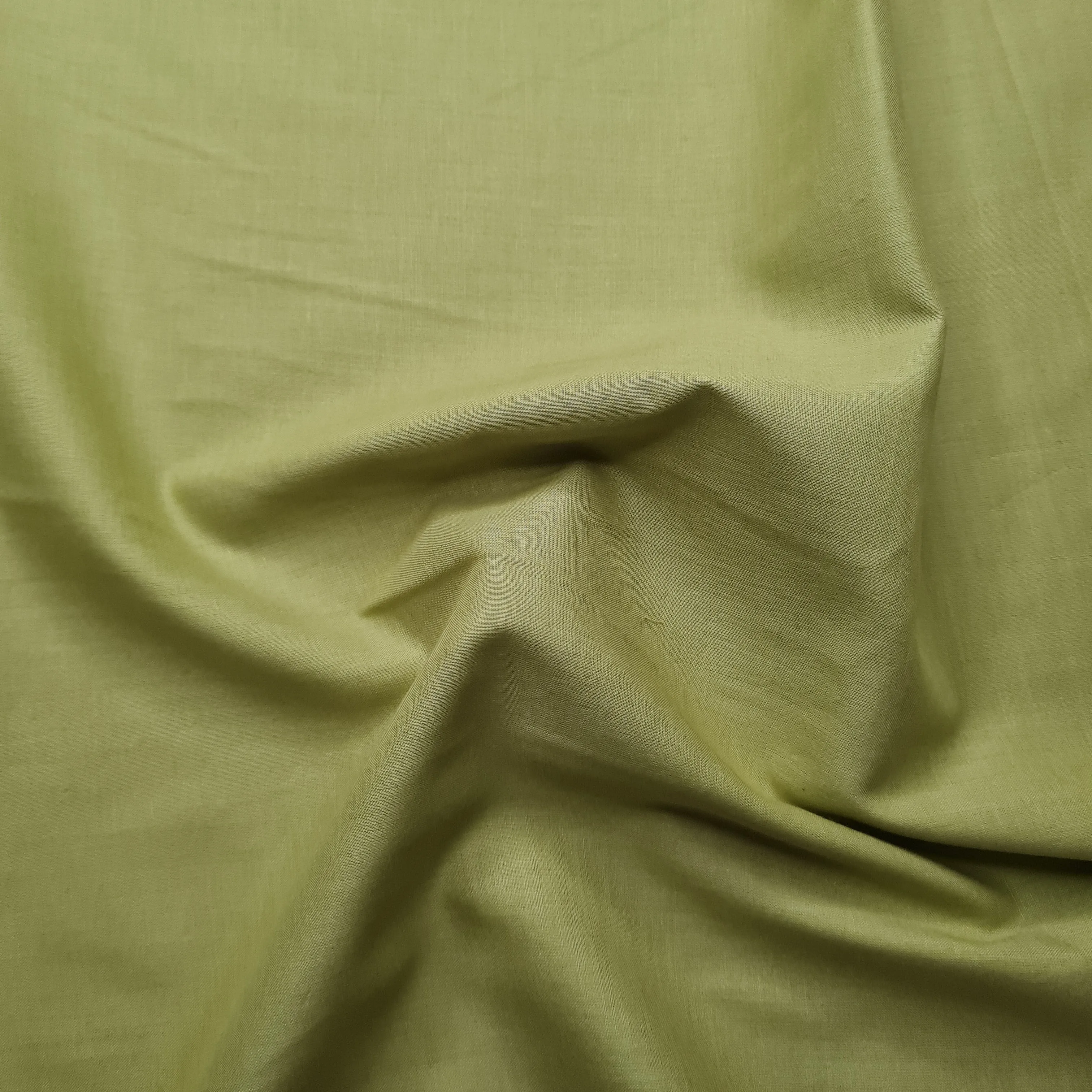 Premium Sweet Leaf Green Solid Cotton Mulmul Fabric