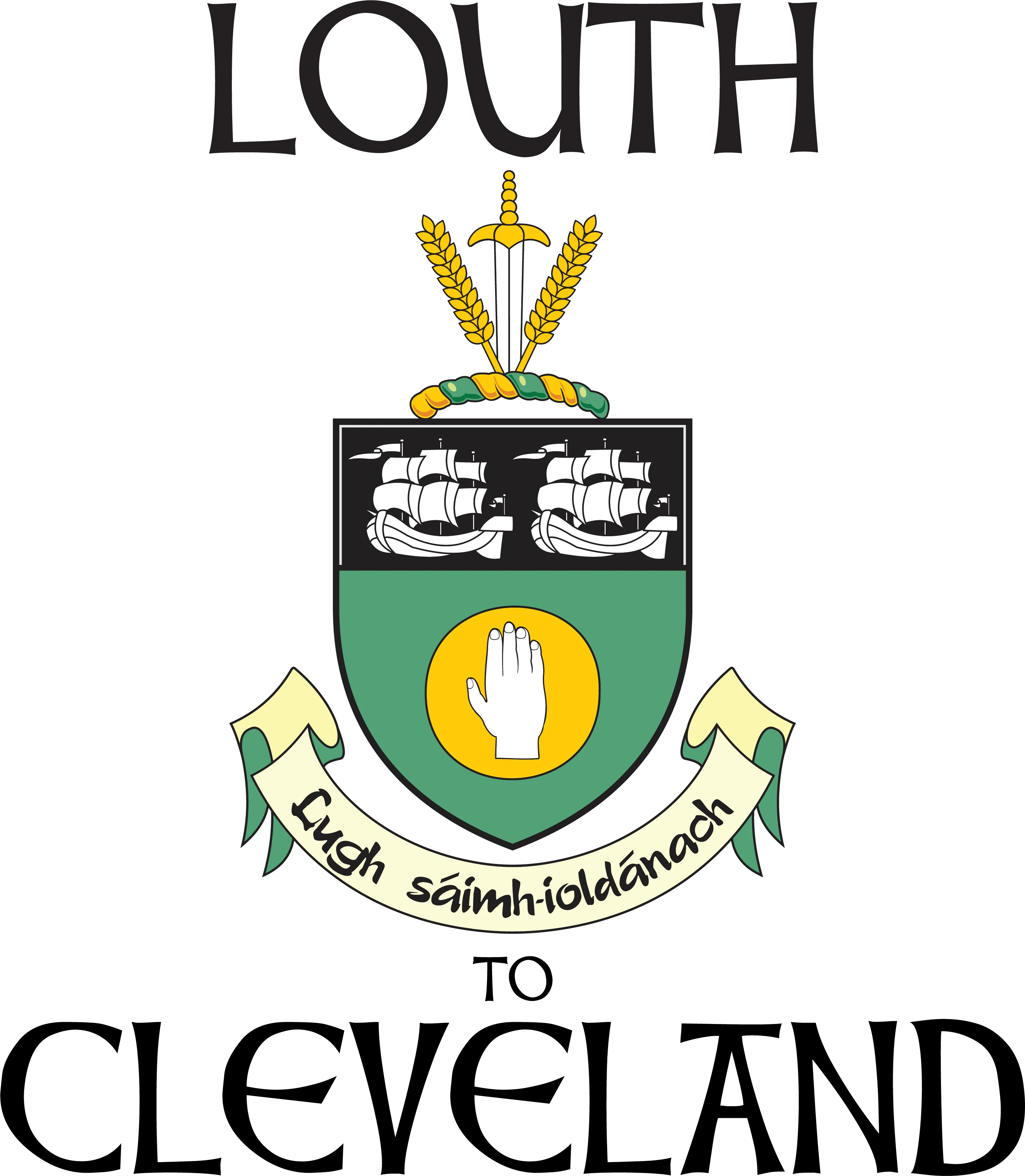 "Louth to Cle" Irish Counties Design on Gray