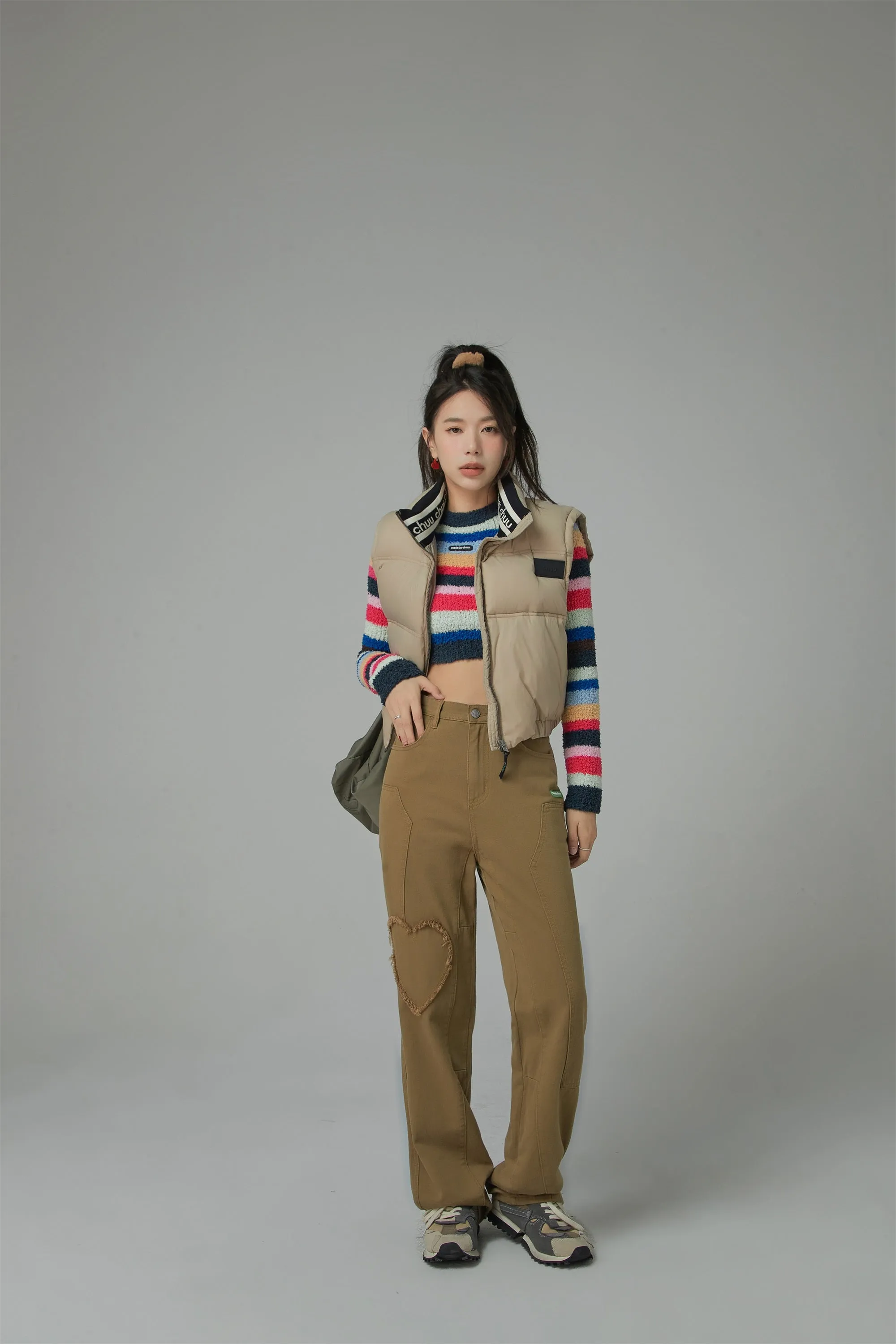 Rainbow Stripe Cropped Knit Sweater